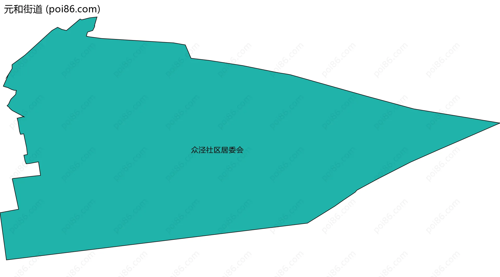 元和街道边界地图(五级行政区划)