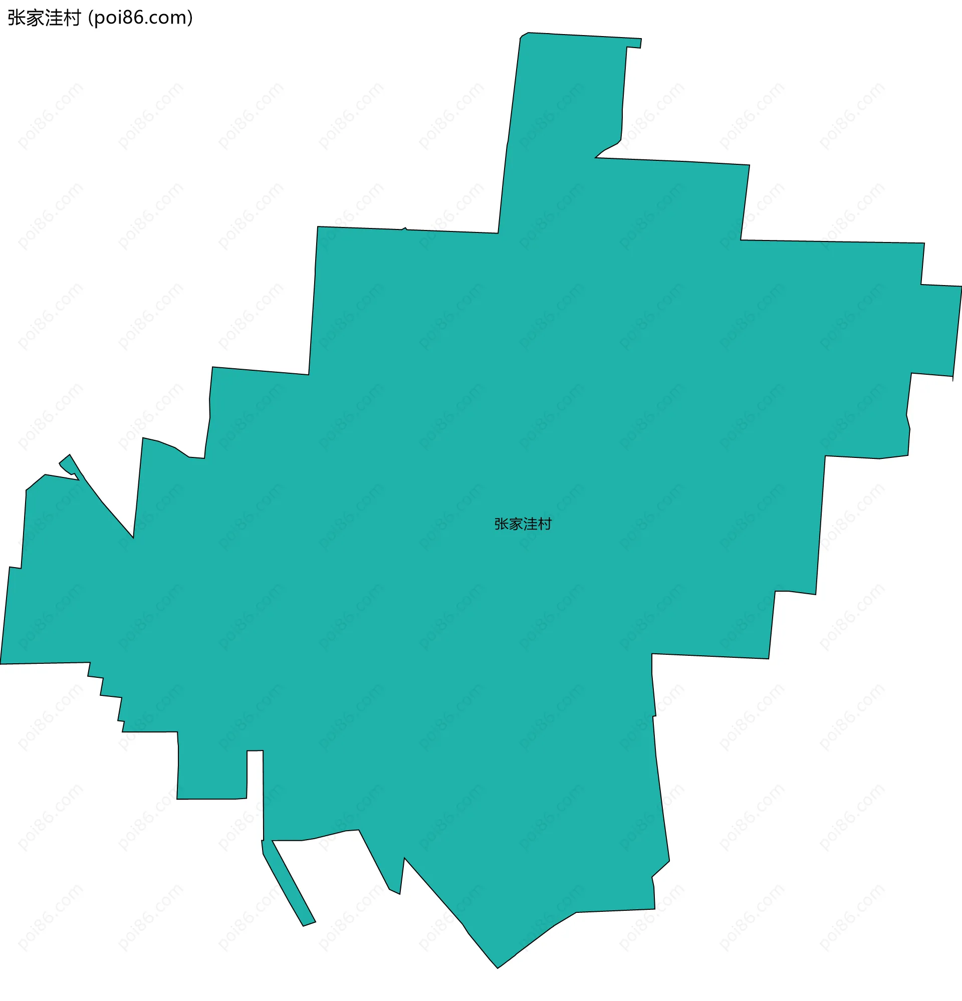 张家洼村边界地图