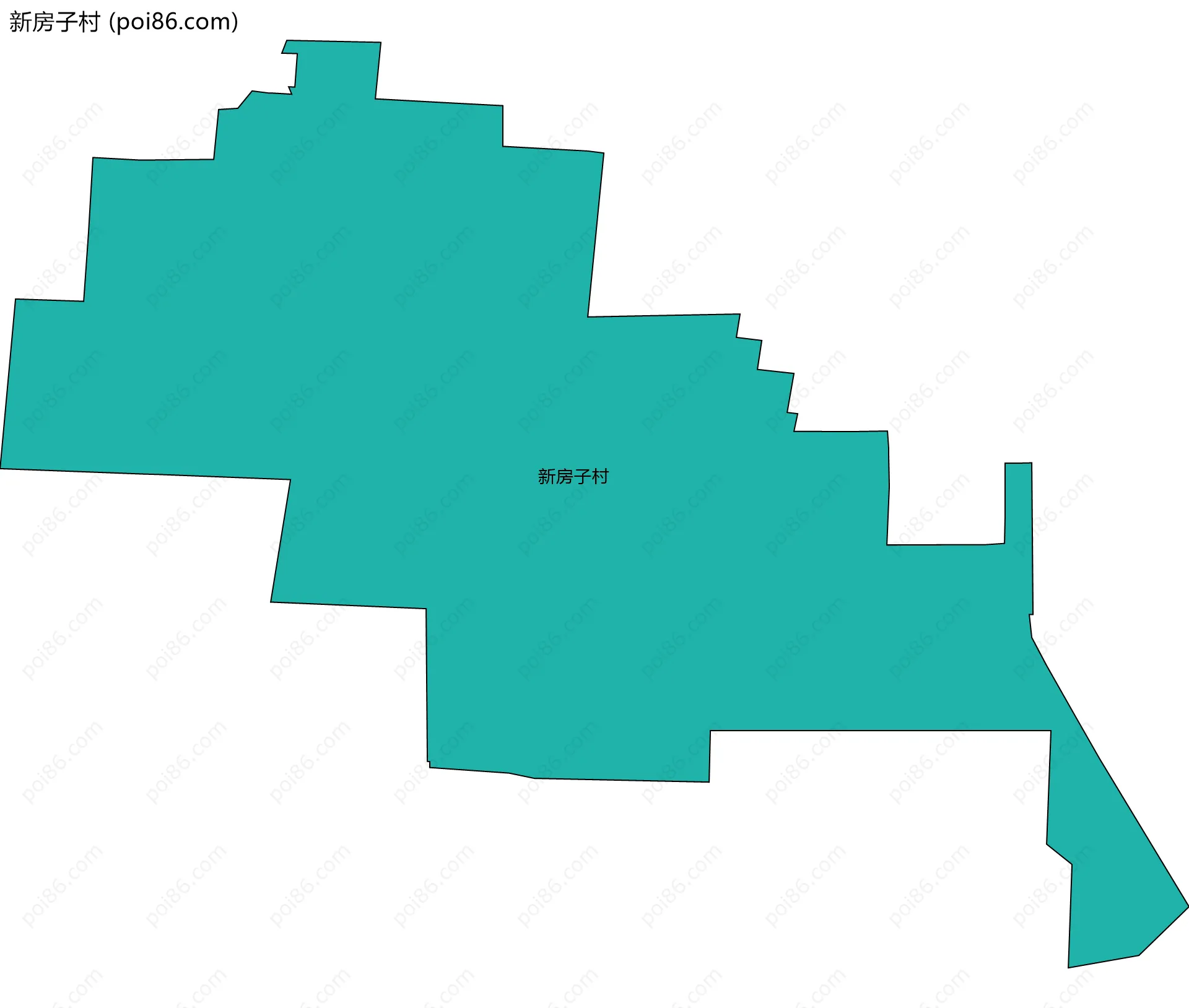 新房子村边界地图
