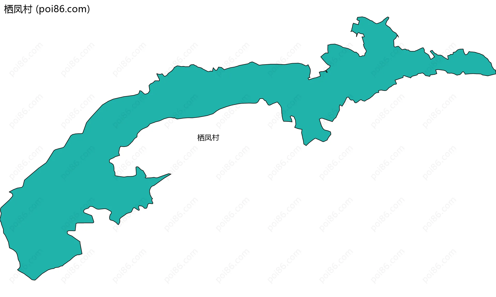 栖凤村边界地图