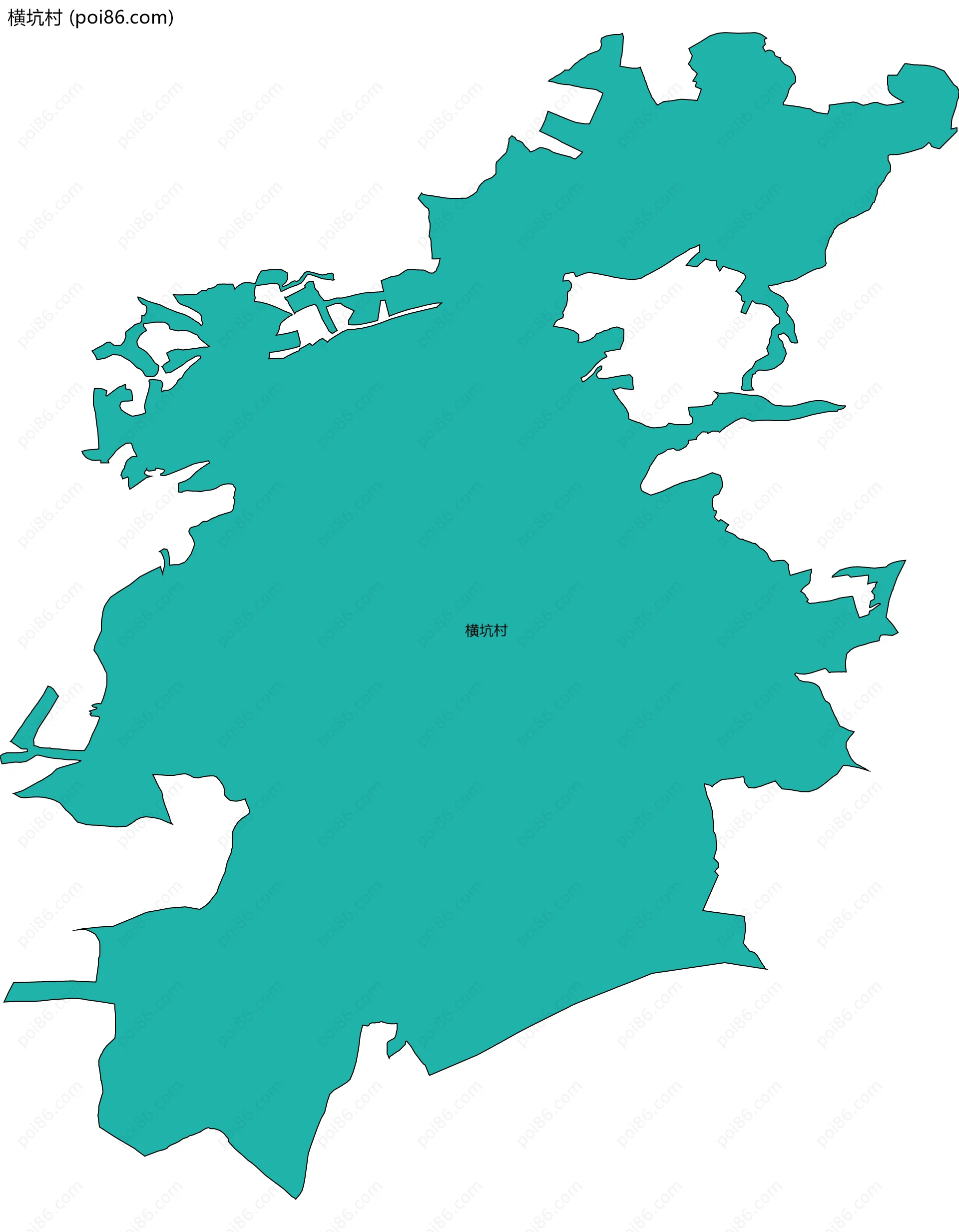 横坑村边界地图