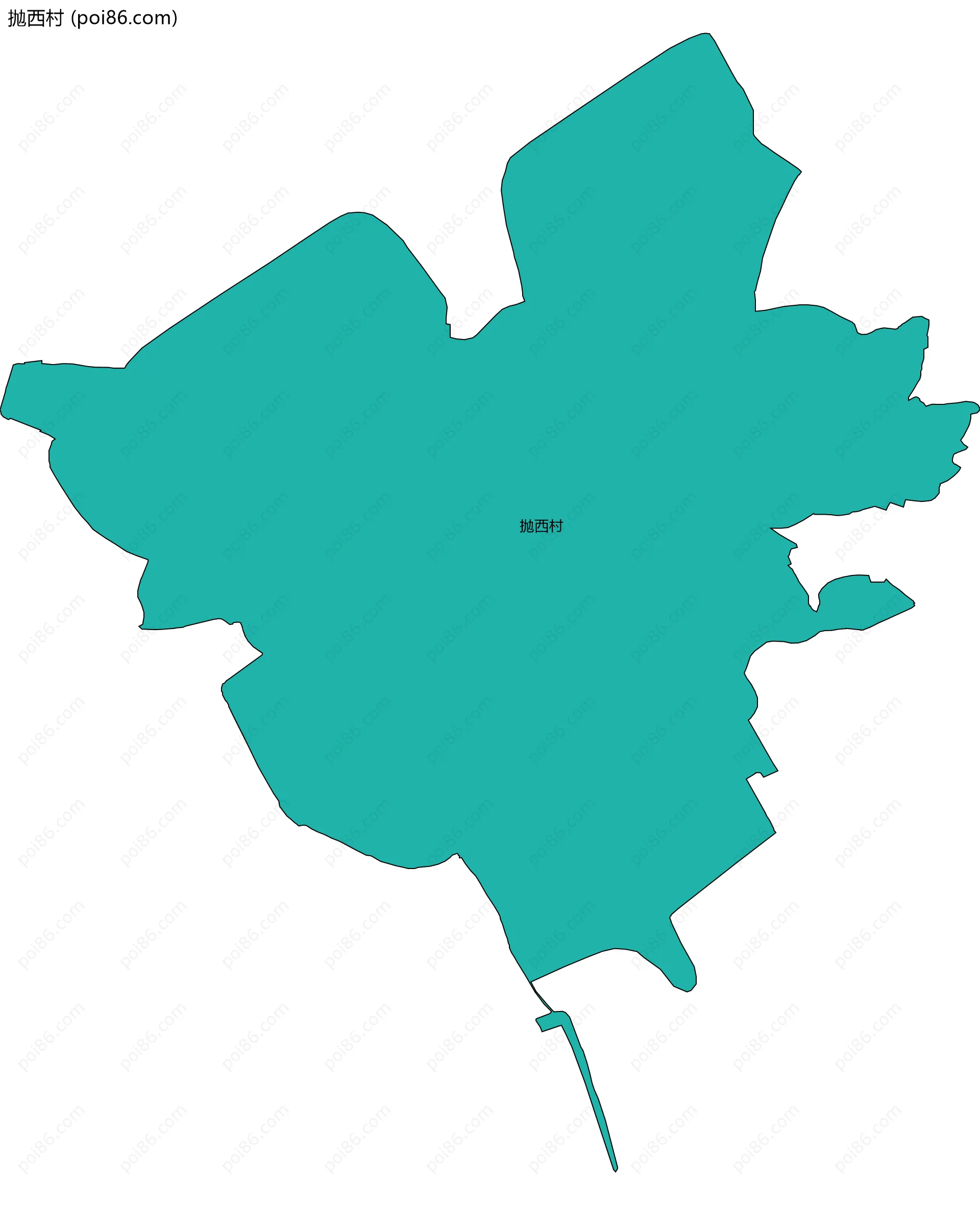 抛西村边界地图