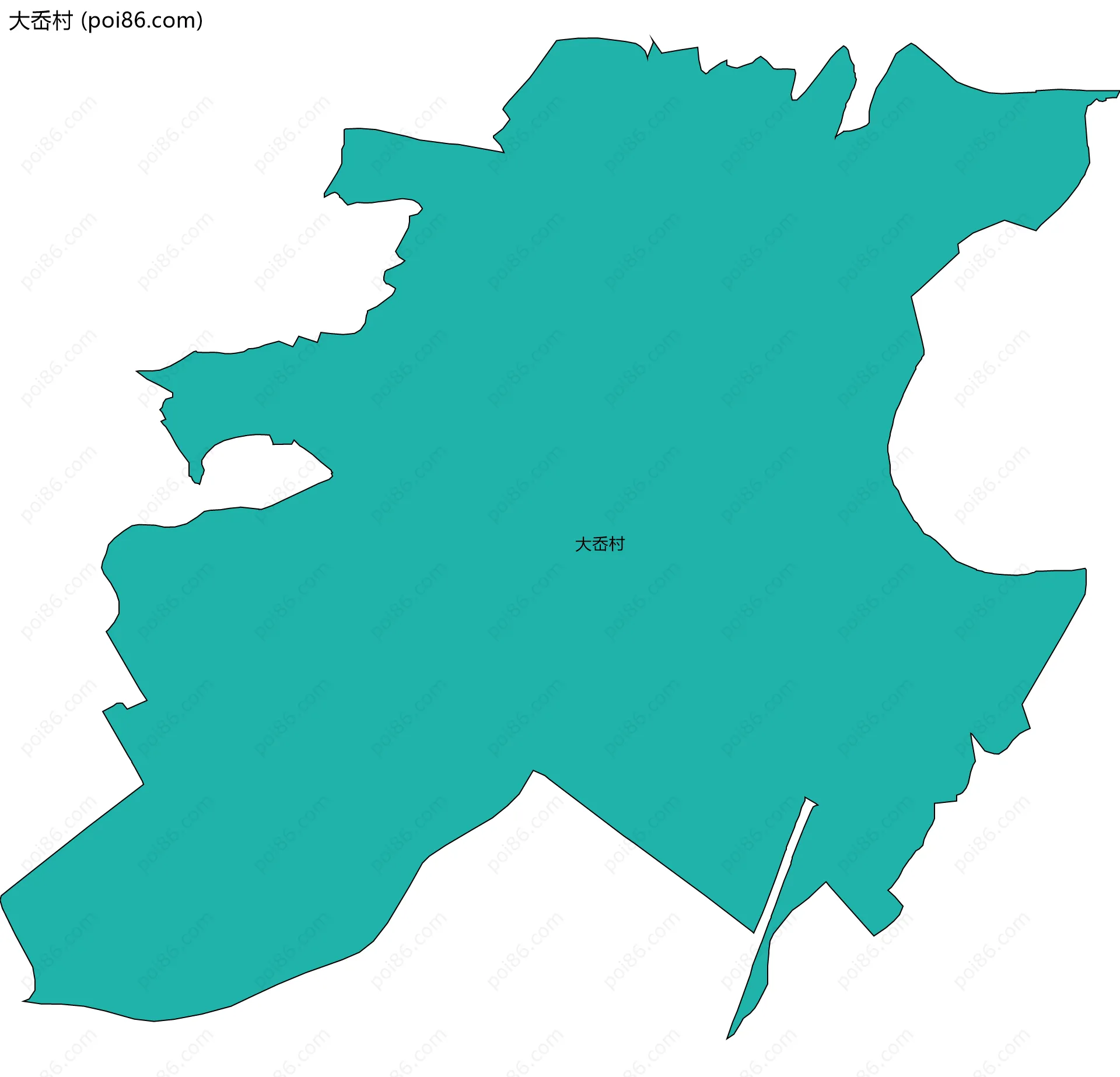 大岙村边界地图