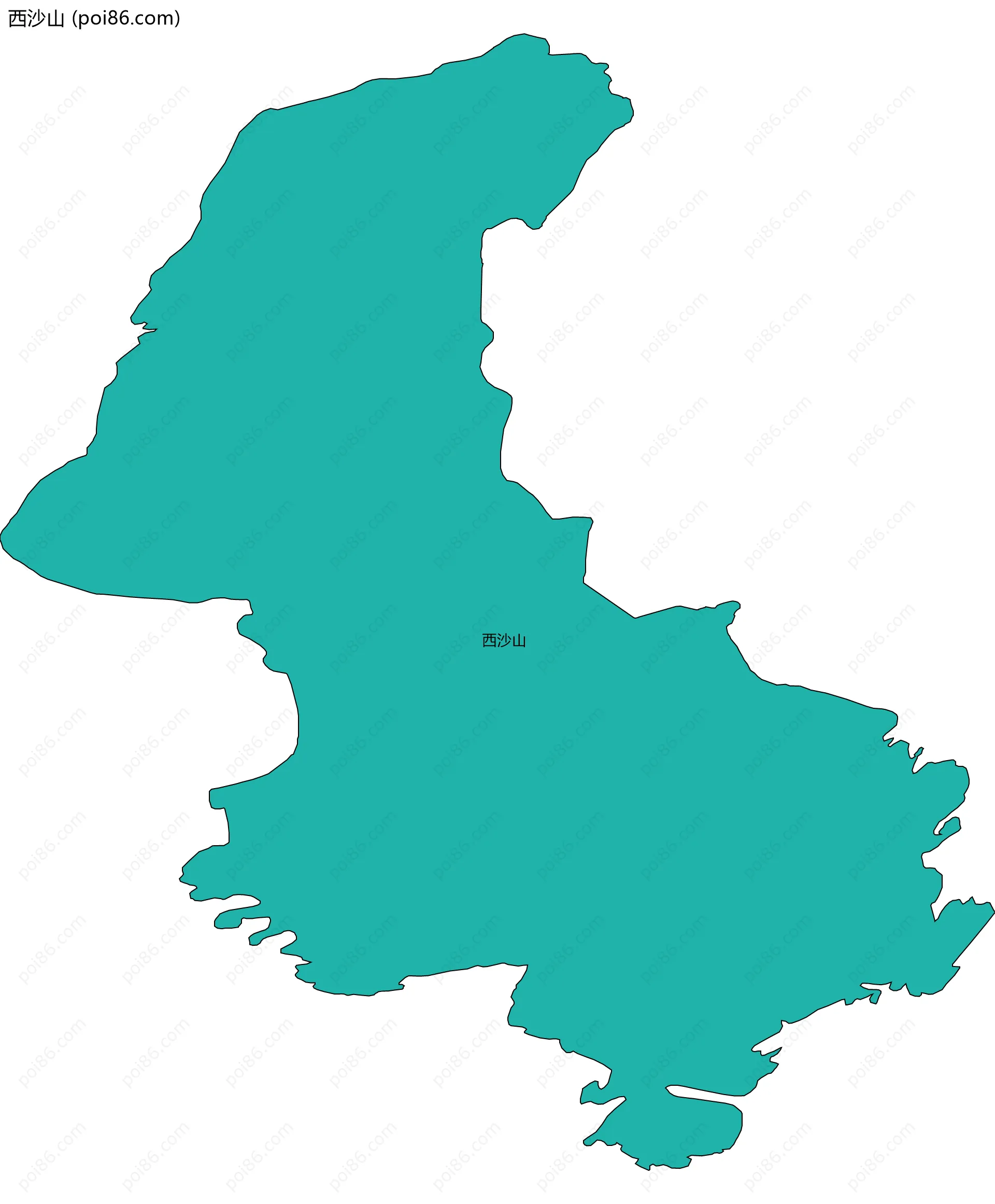 西沙山边界地图