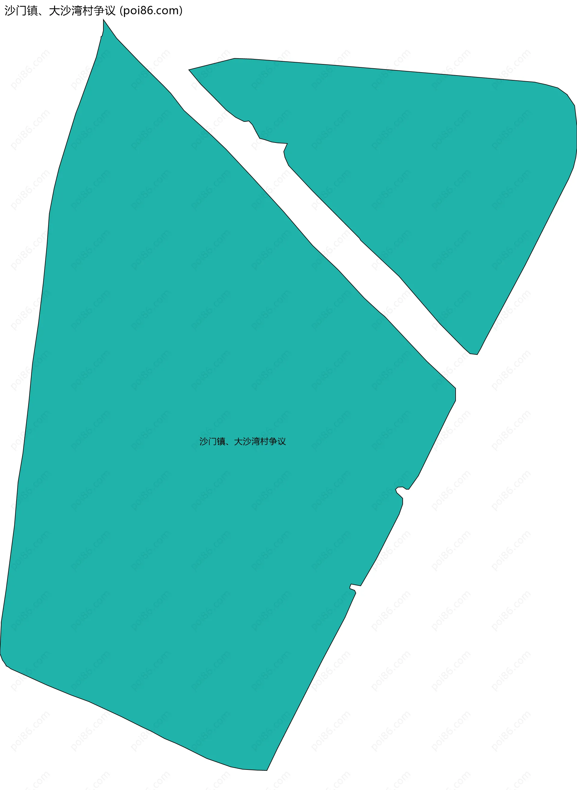 沙门镇、大沙湾村争议边界地图
