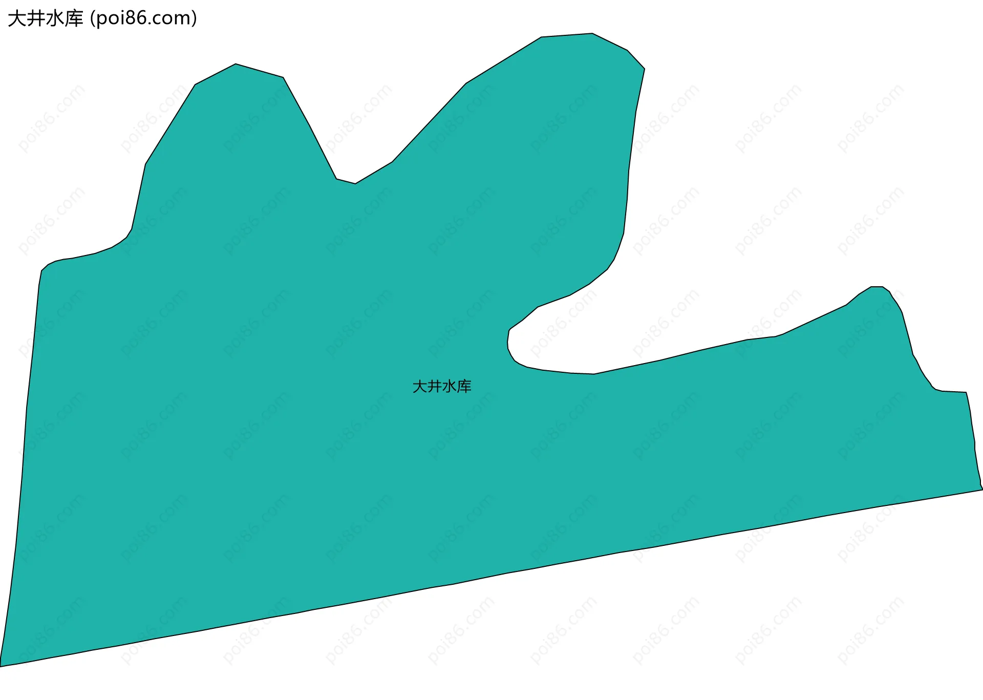大井水库边界地图