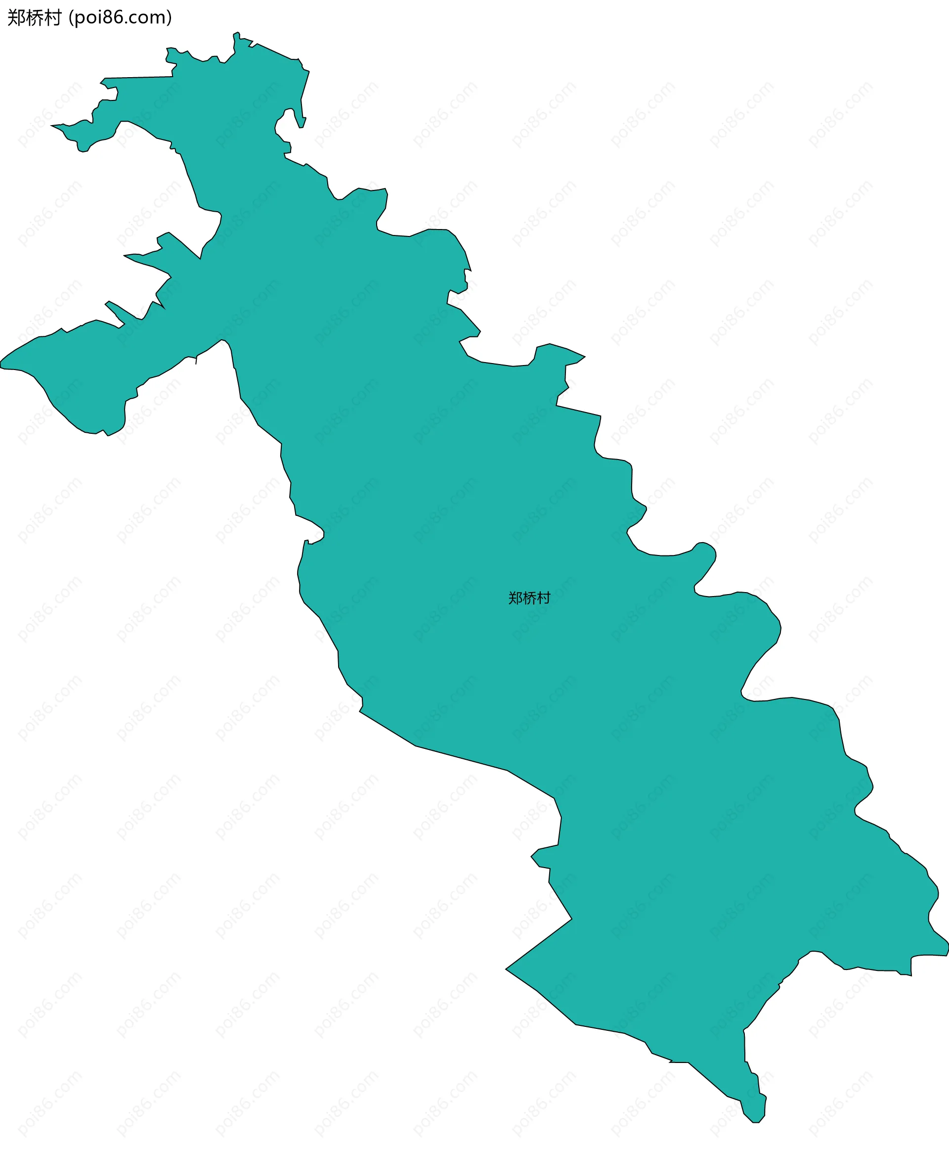 郑桥村边界地图