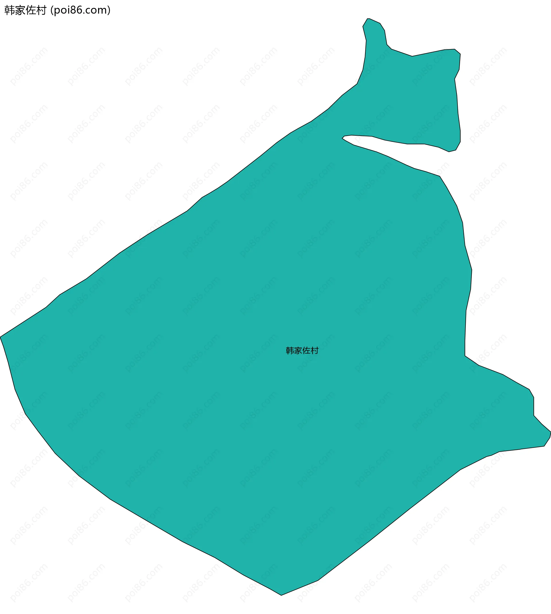 韩家佐村边界地图