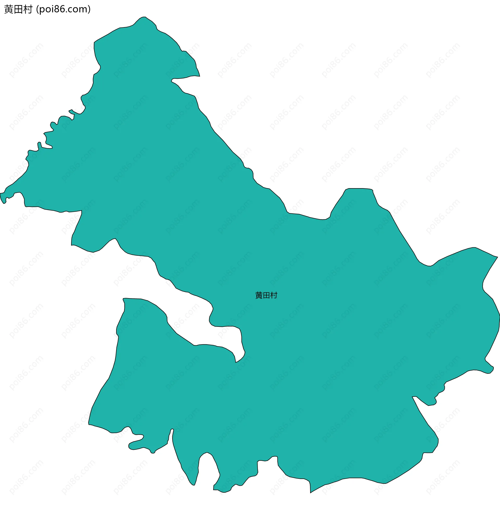 黄田村边界地图