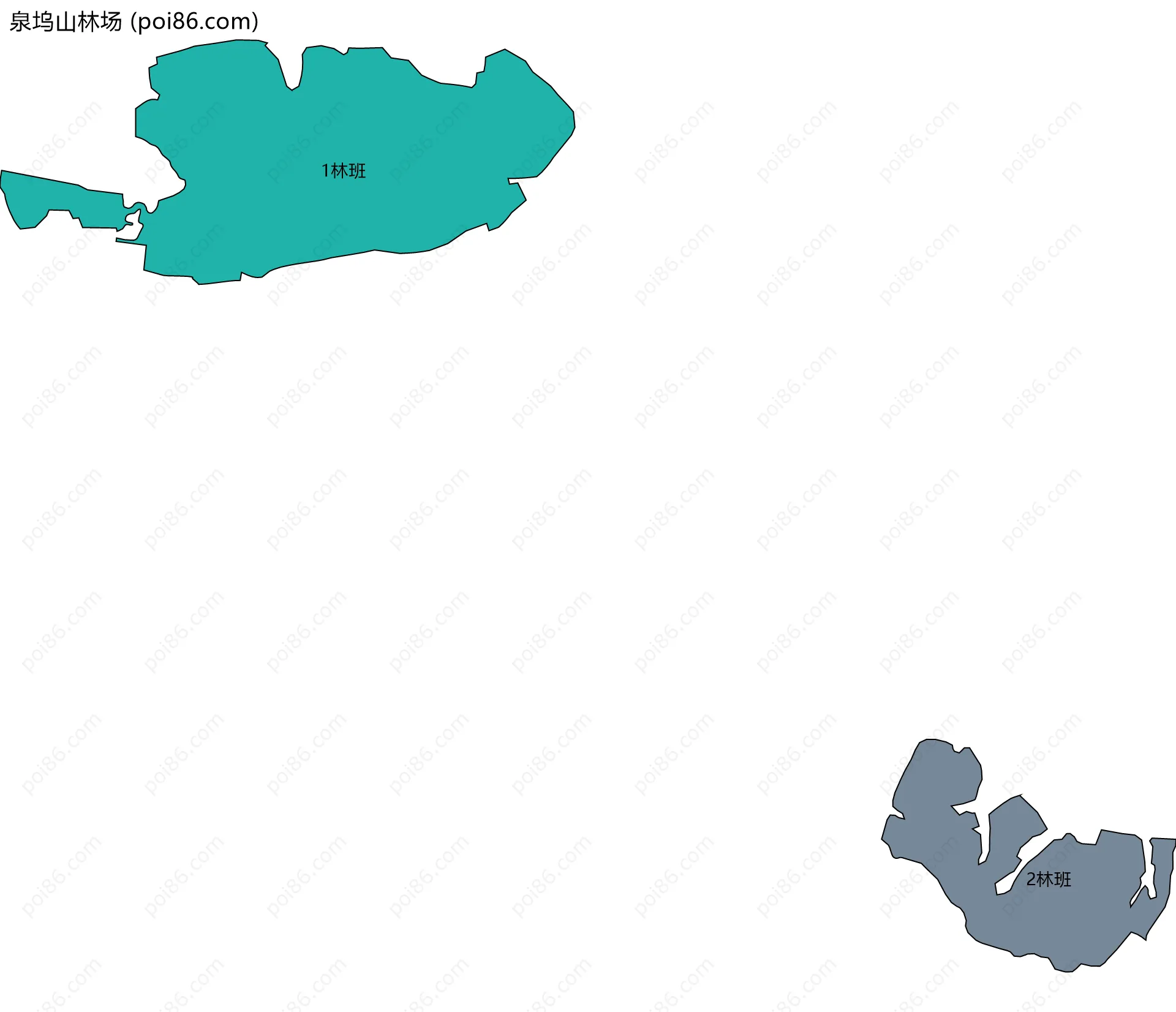 泉坞山林场边界地图(五级行政区划)