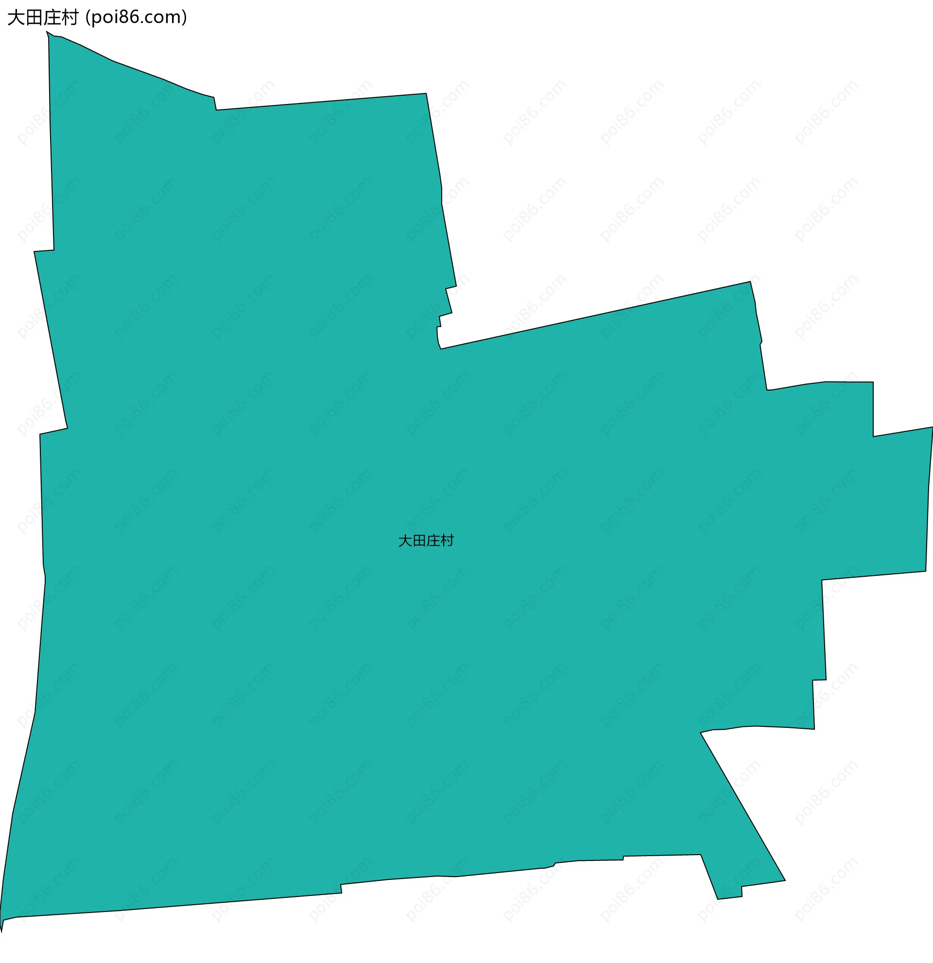 大田庄村边界地图