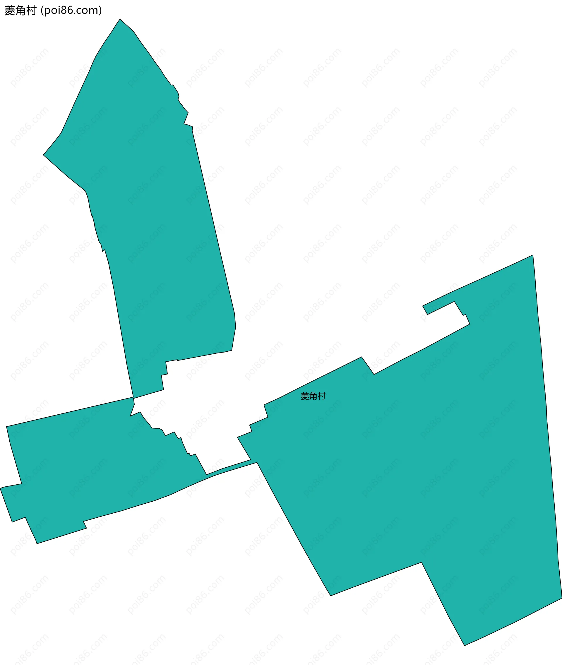 菱角村边界地图