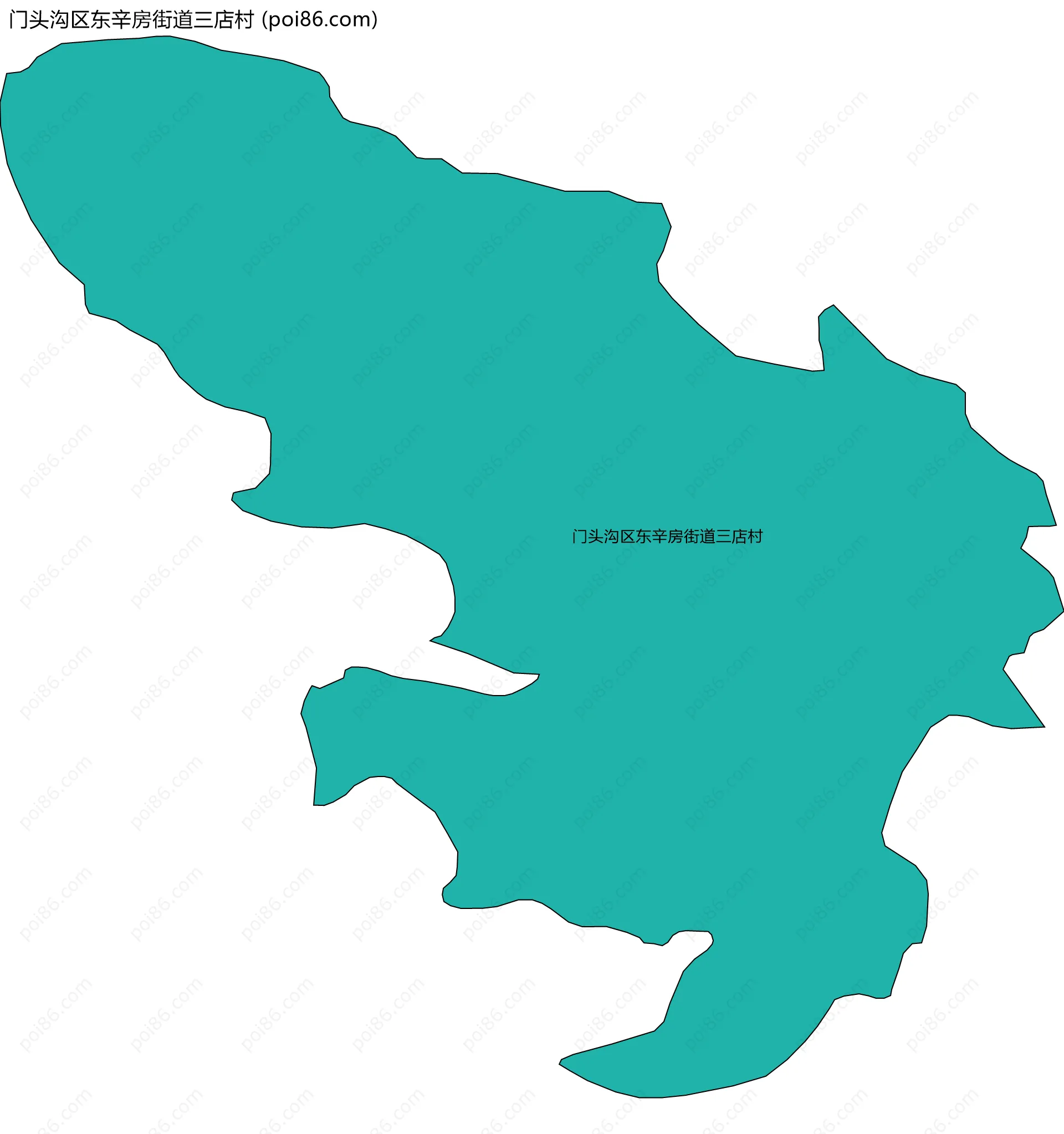 门头沟区东辛房街道三店村边界地图