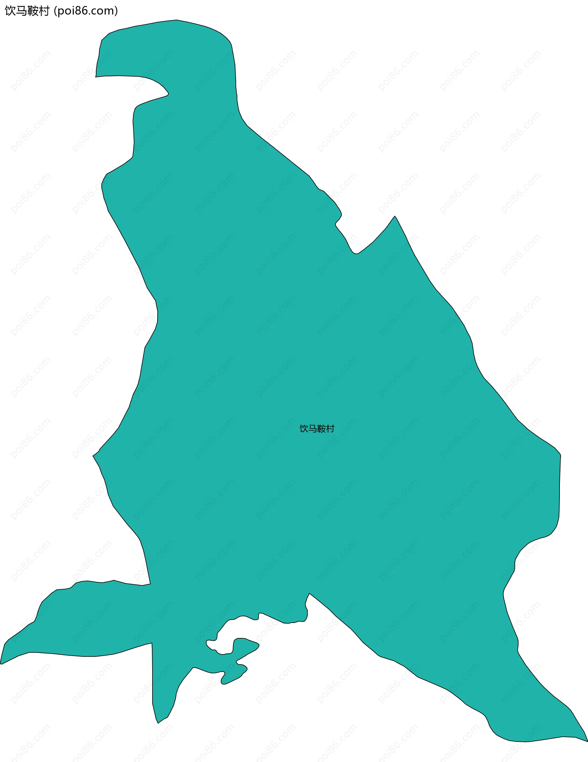 饮马鞍村边界地图