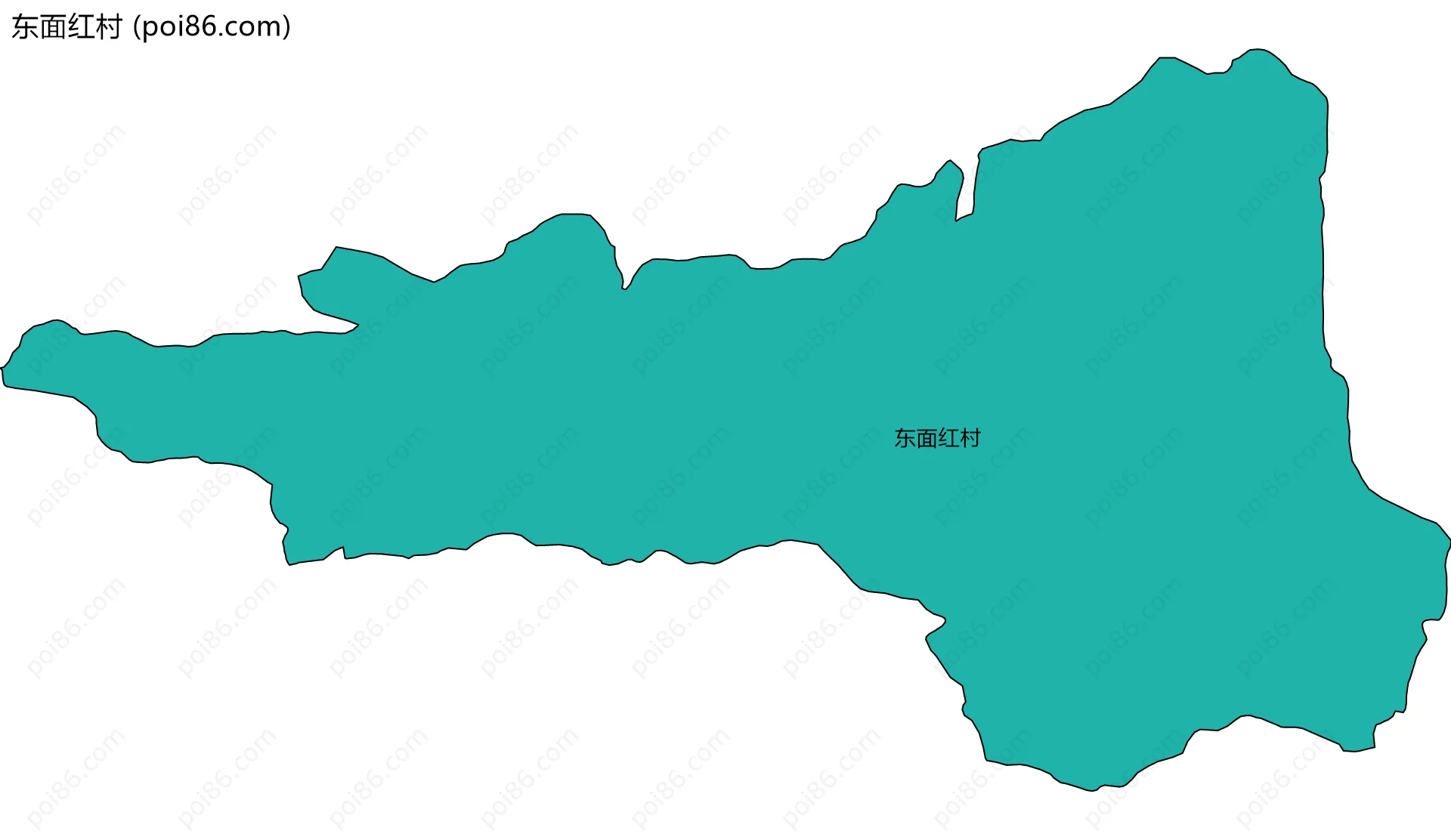 东面红村边界地图