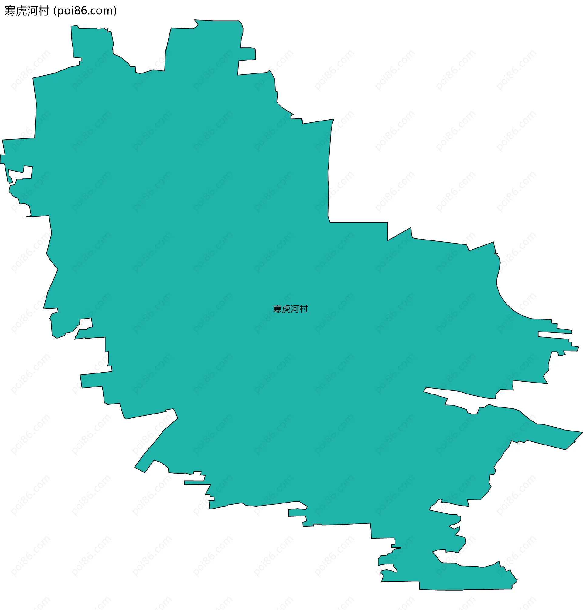 寒虎河村边界地图