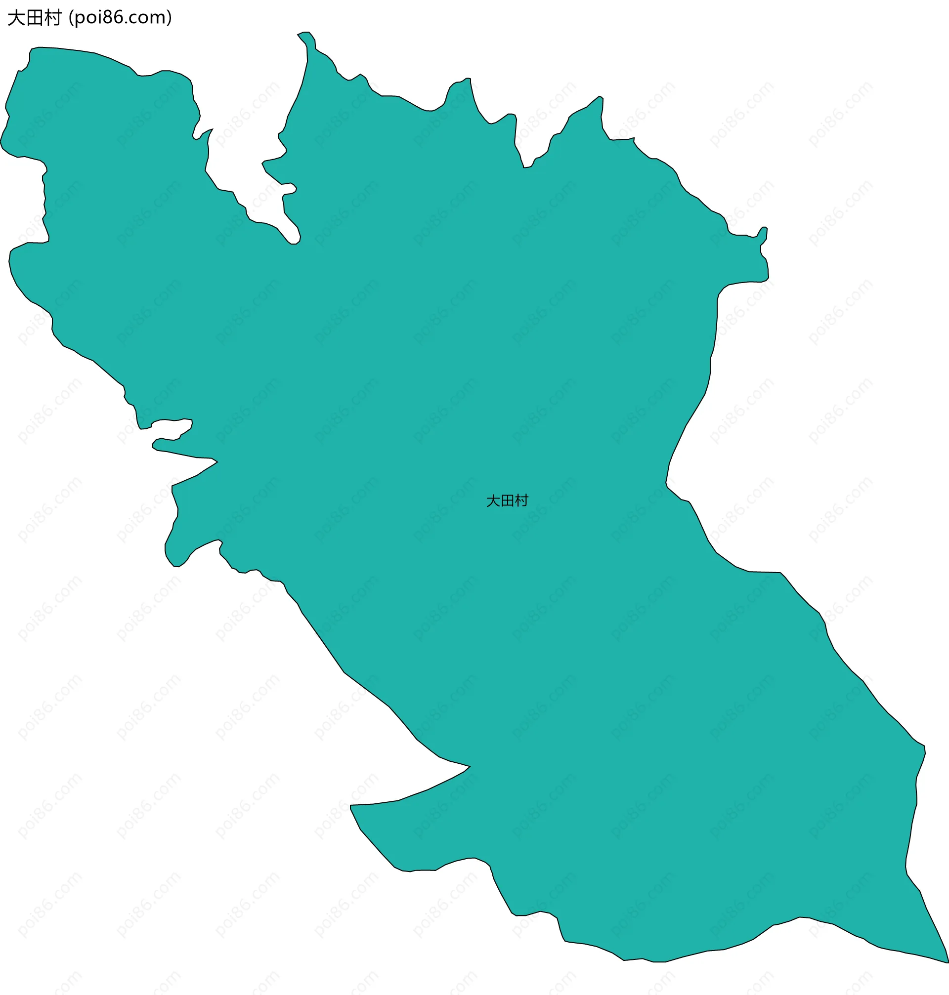 大田村边界地图