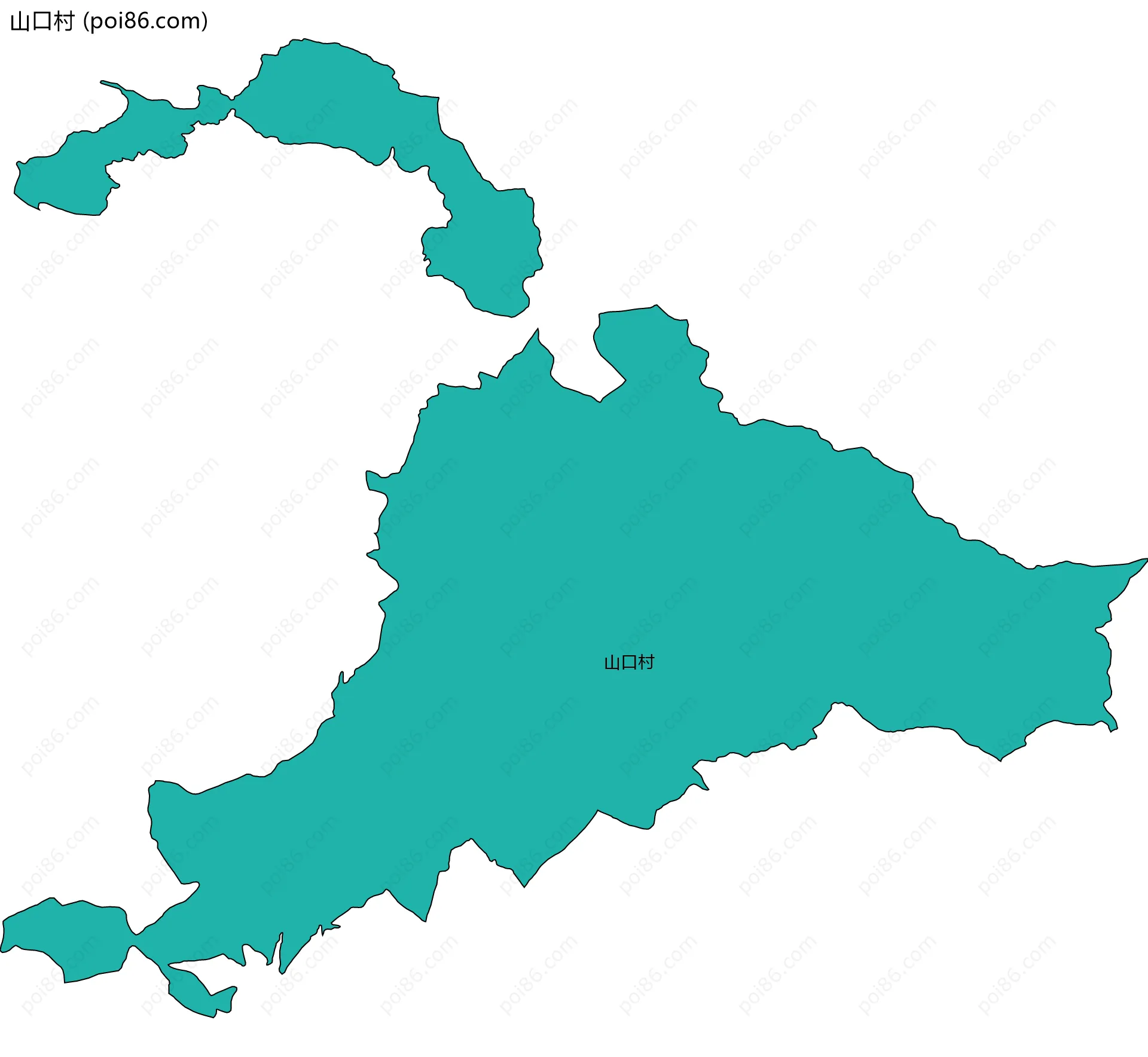 山口村边界地图
