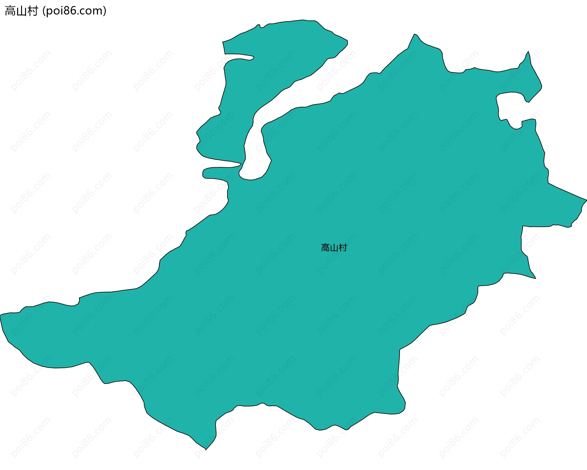 高山村边界地图