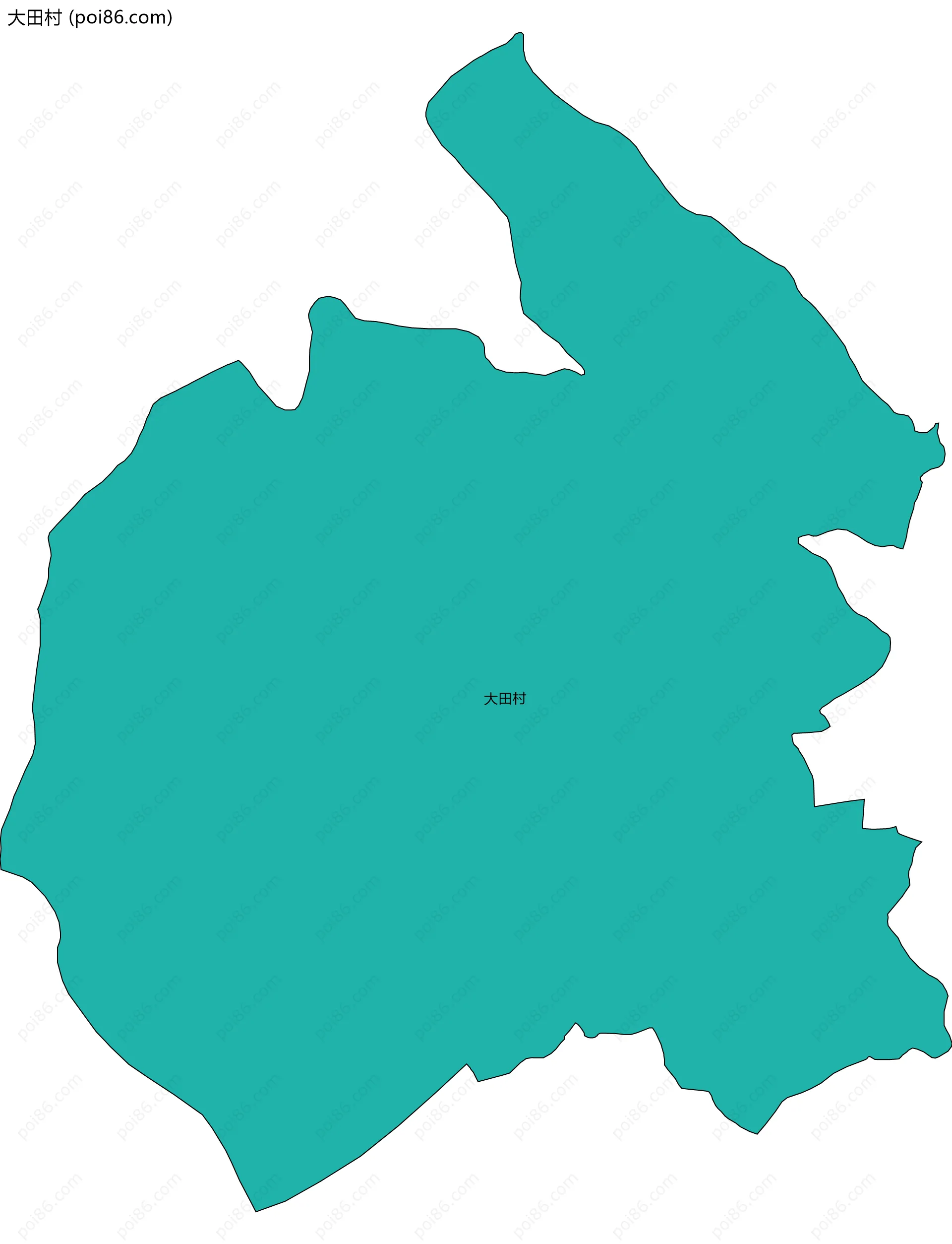 大田村边界地图