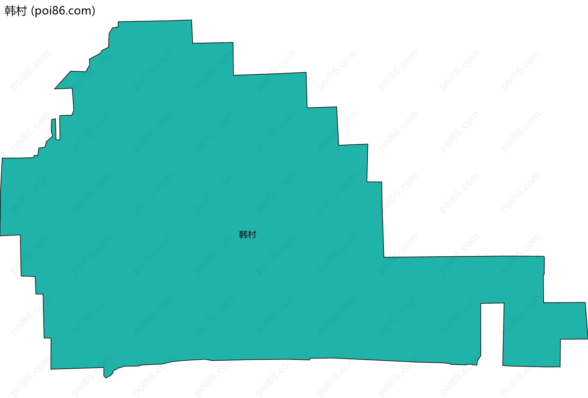 韩村边界地图