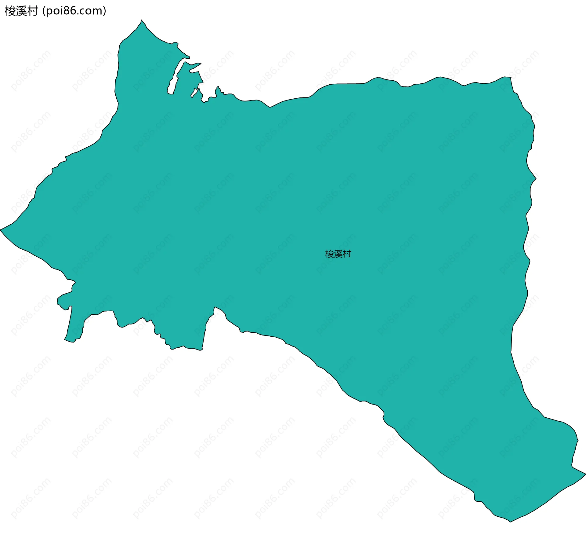 梭溪村边界地图