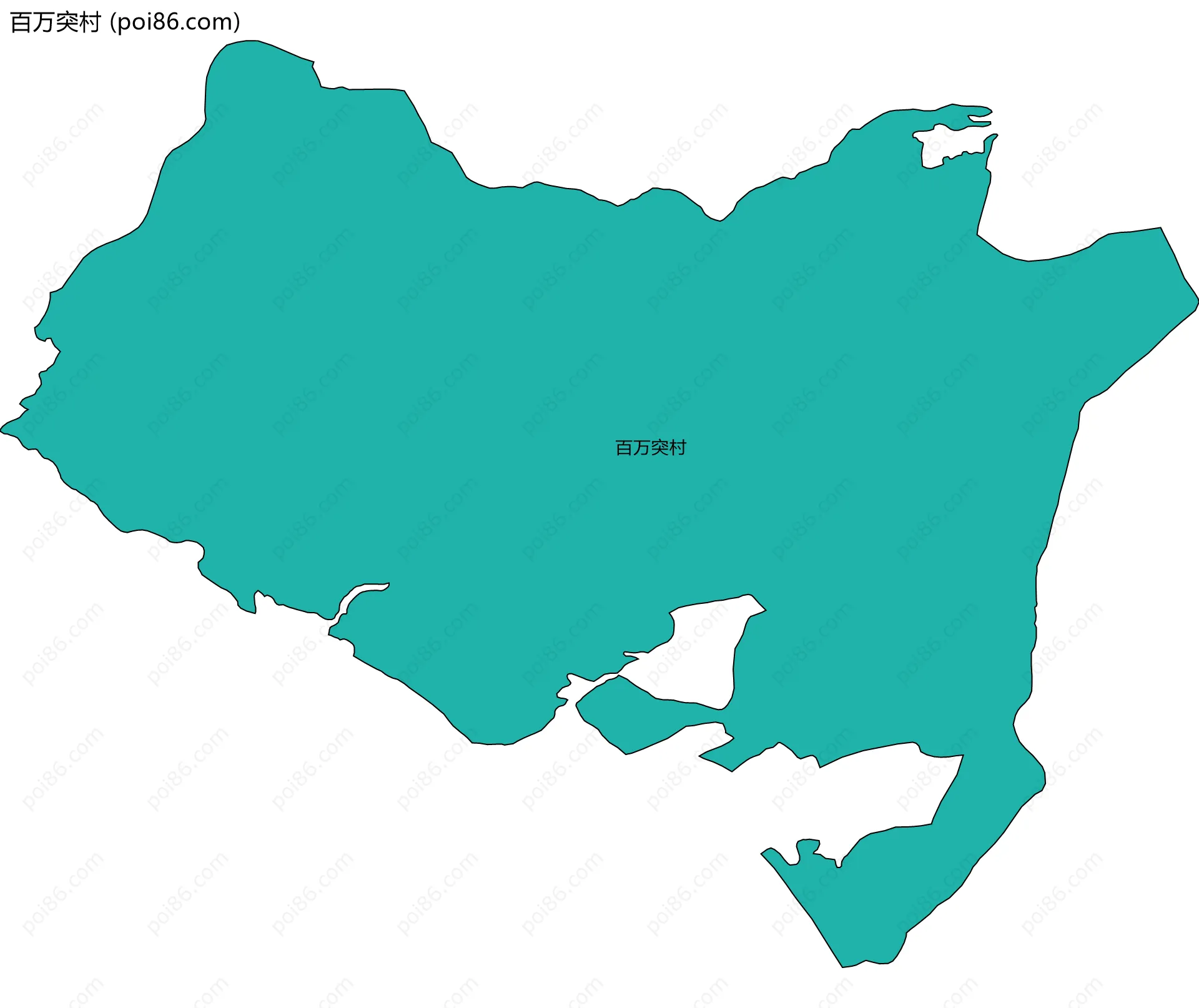 百万突村边界地图