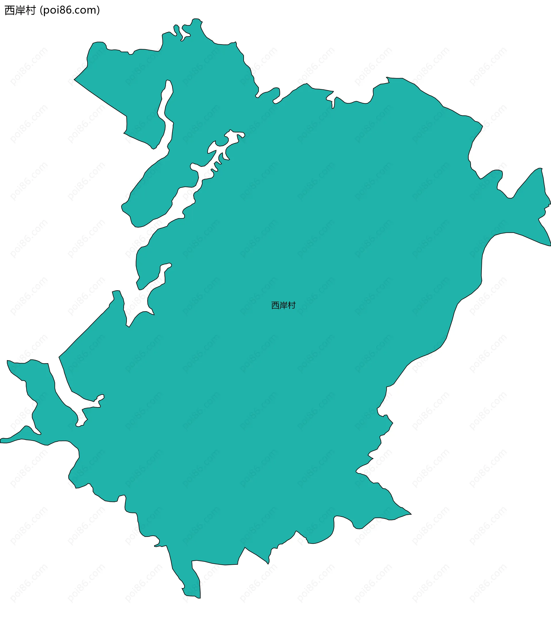 西岸村边界地图