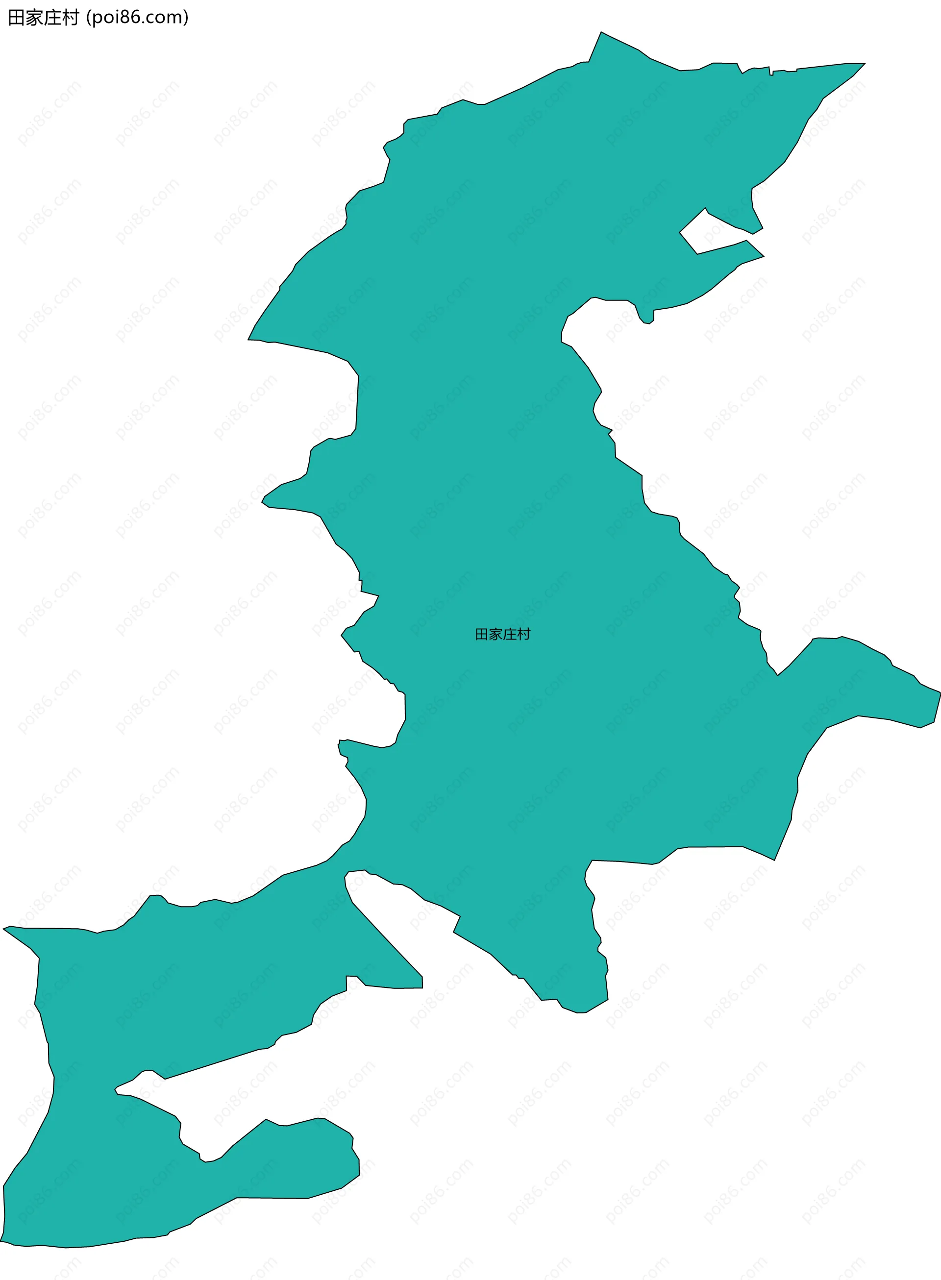 田家庄村边界地图