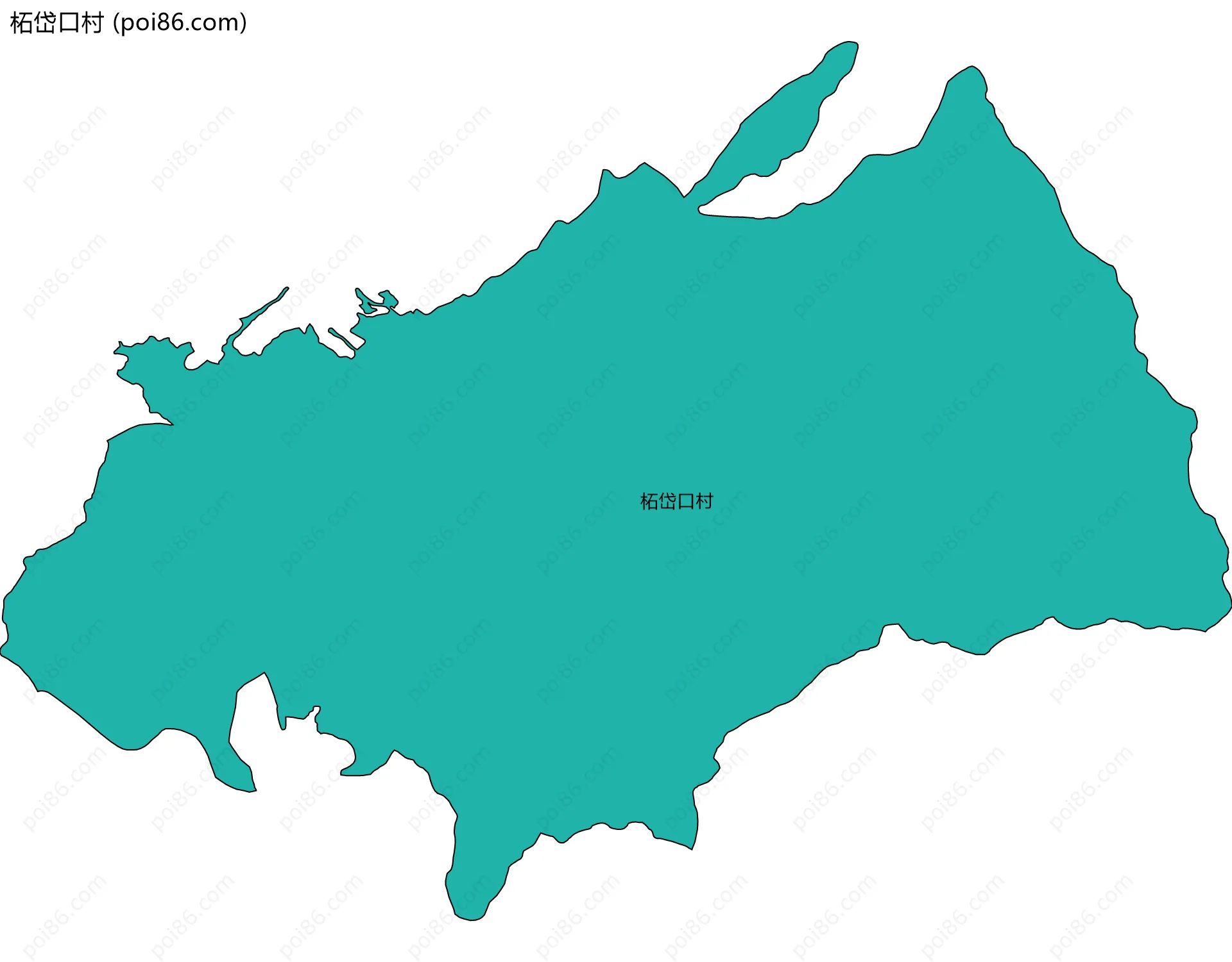 柘岱口村边界地图