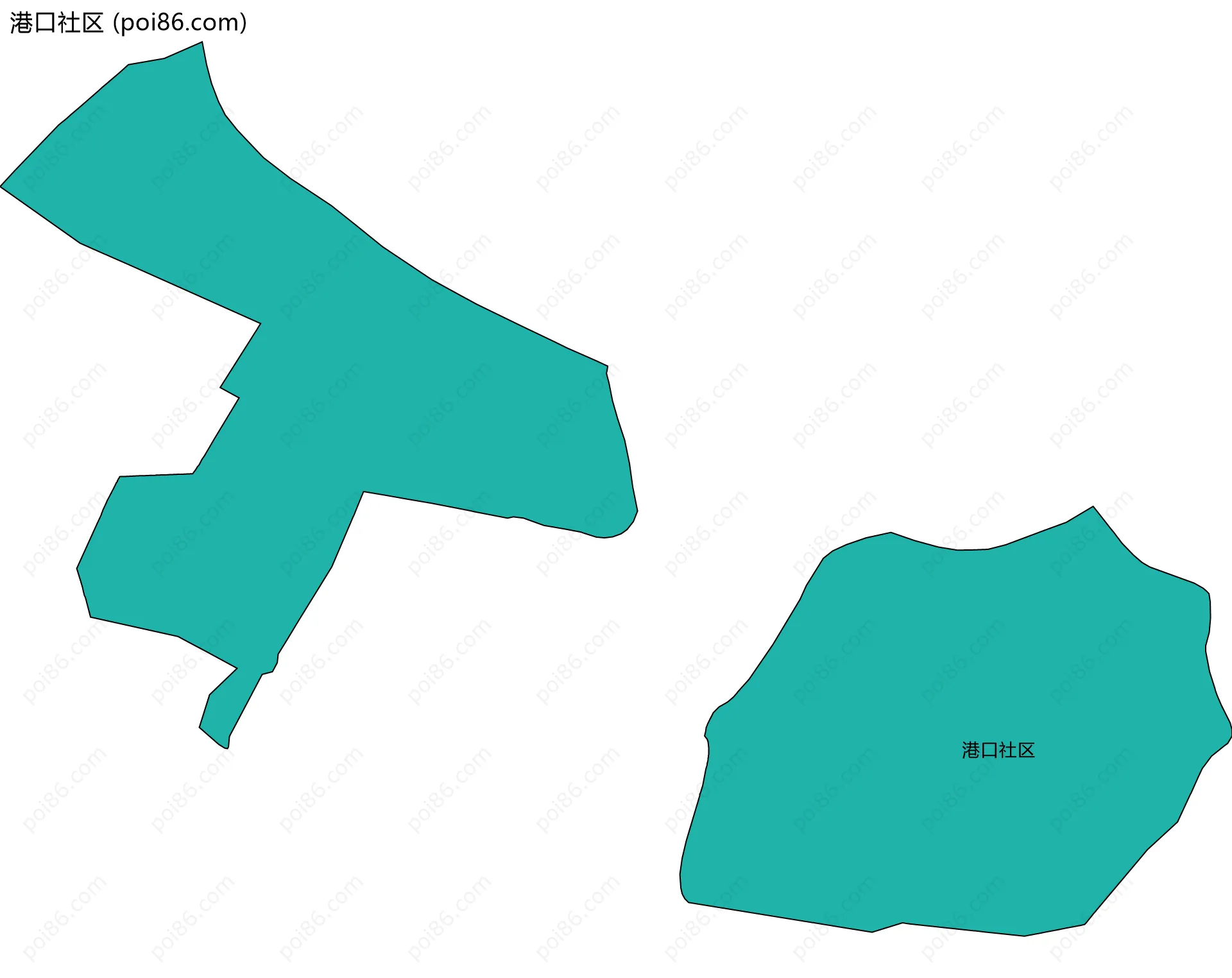 港口社区边界地图