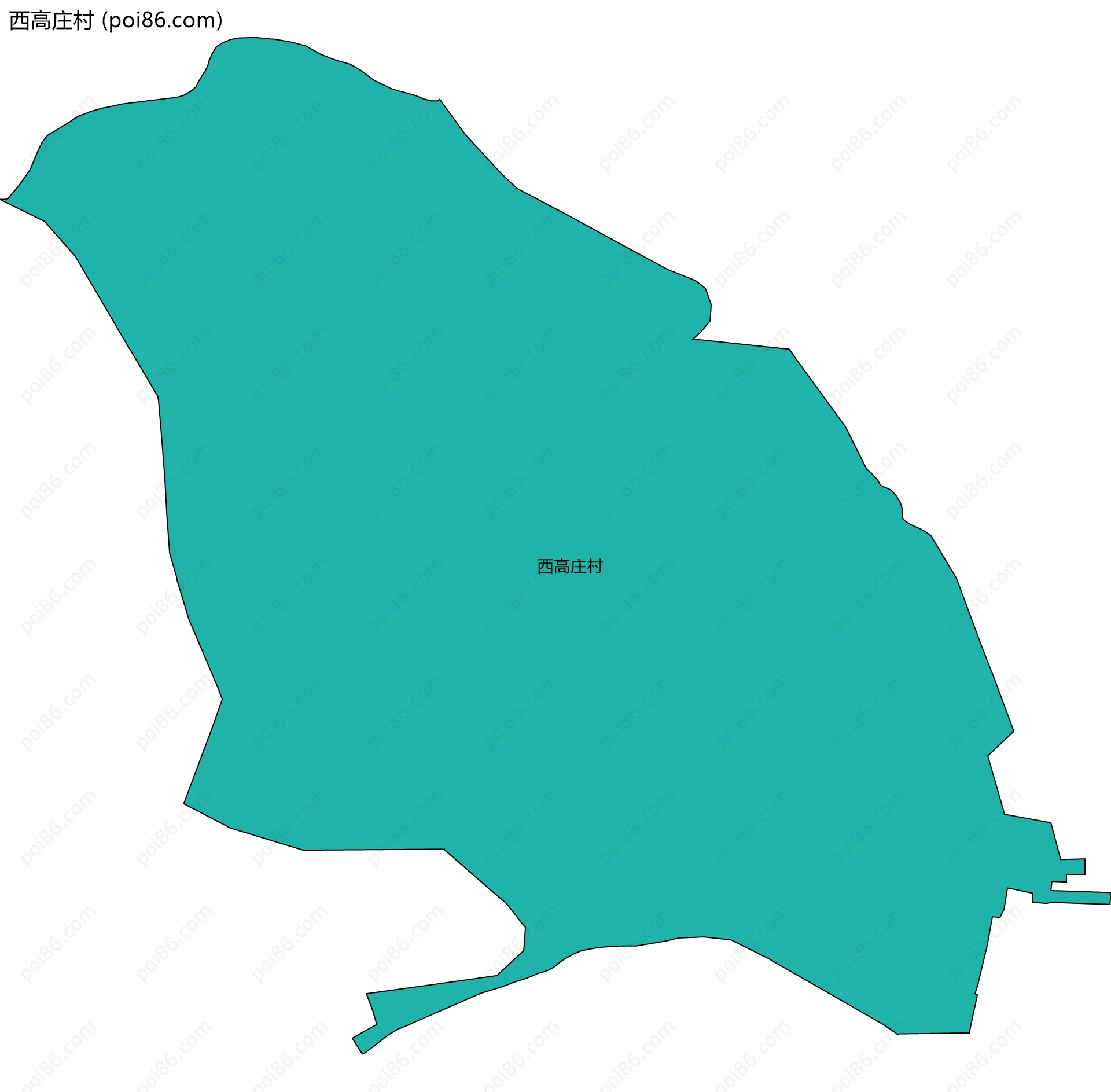 西高庄村边界地图