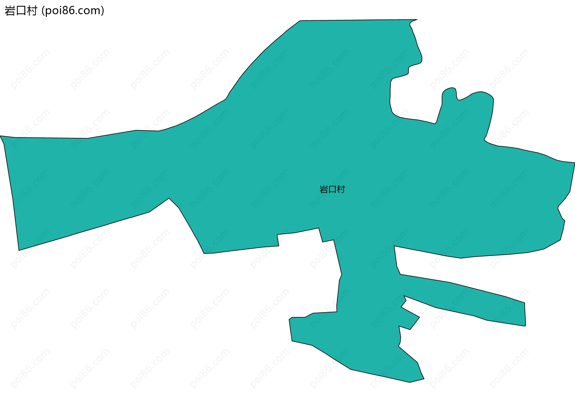 岩口村边界地图