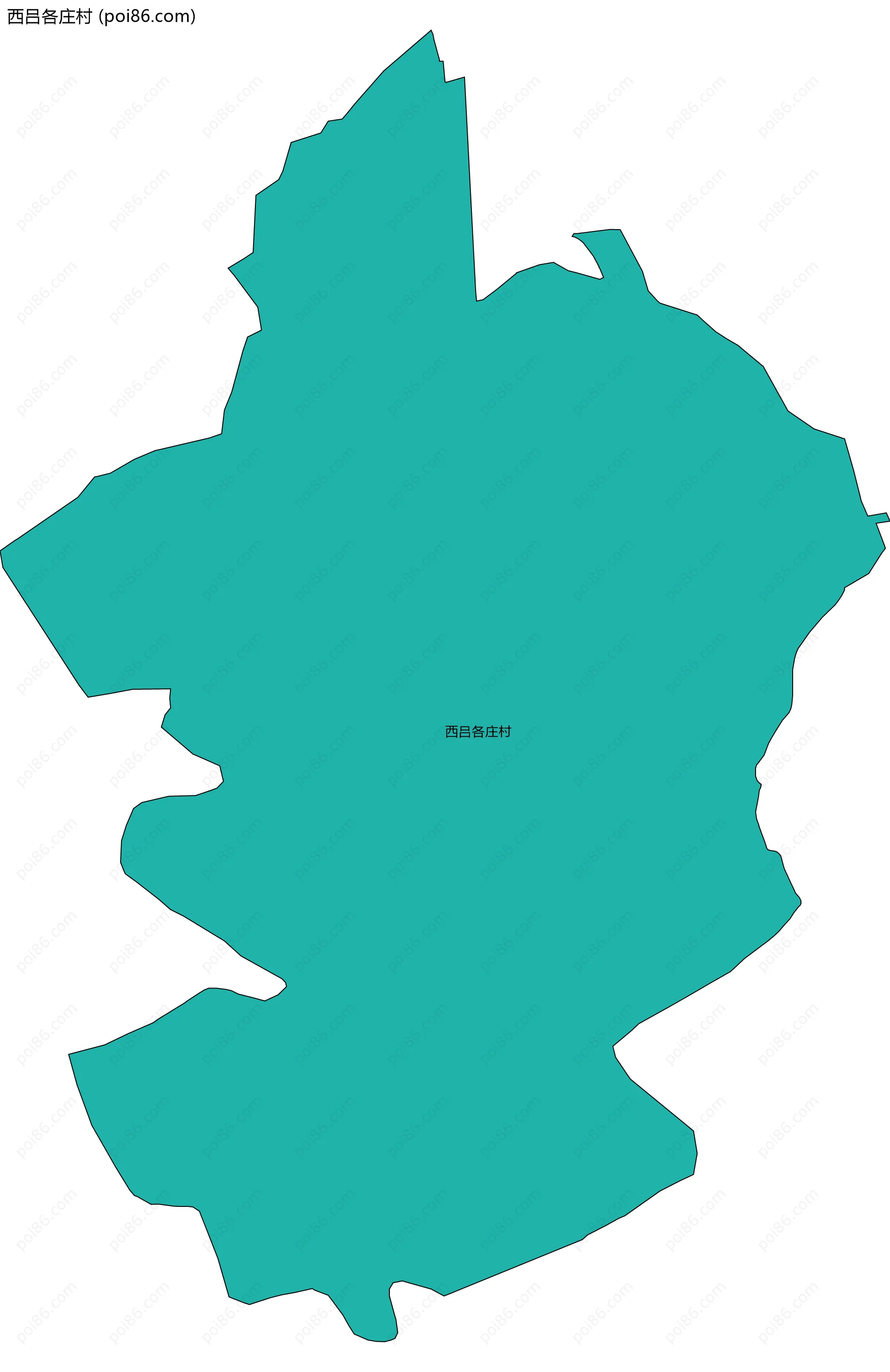 西吕各庄村边界地图