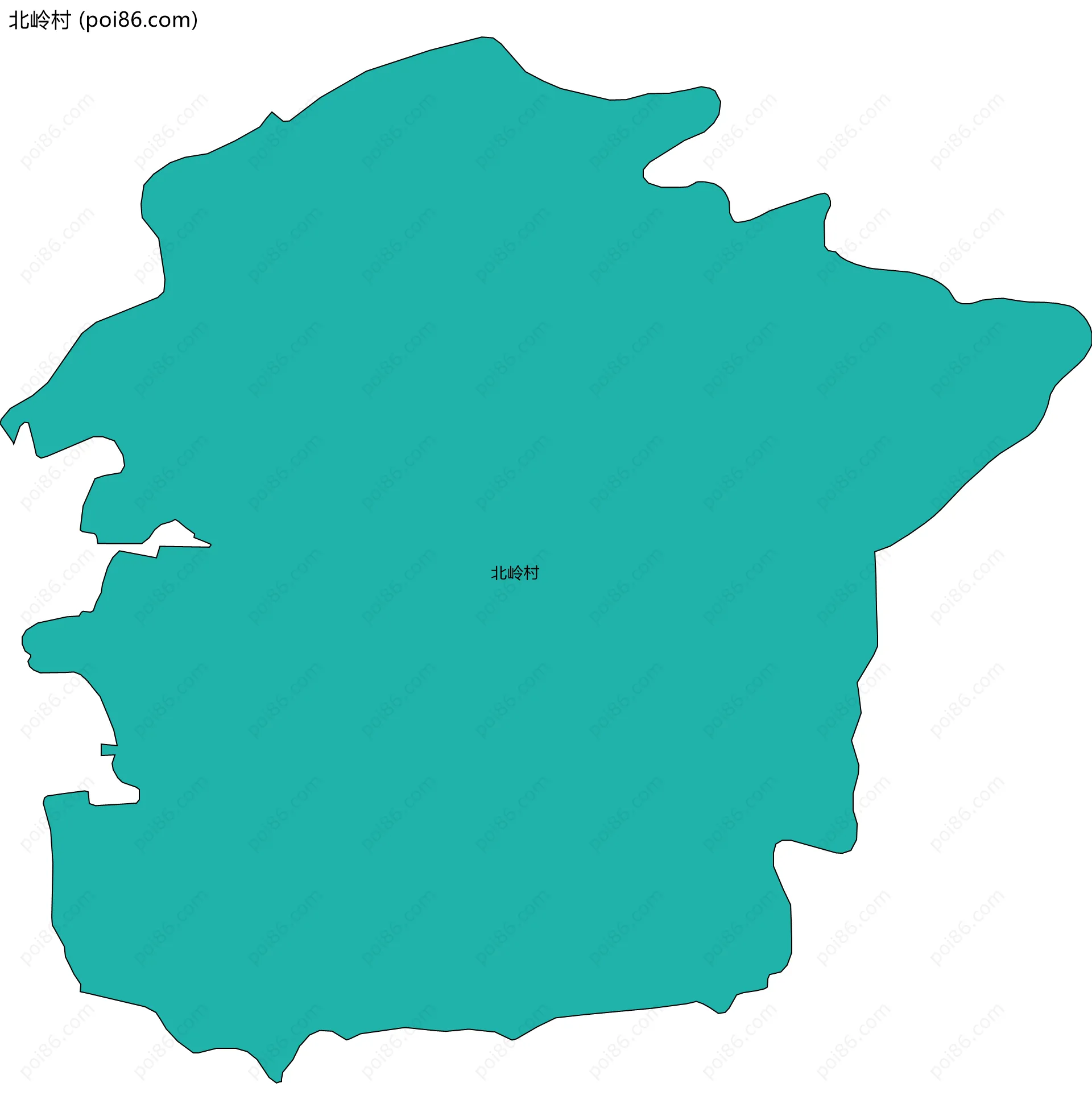 北岭村边界地图