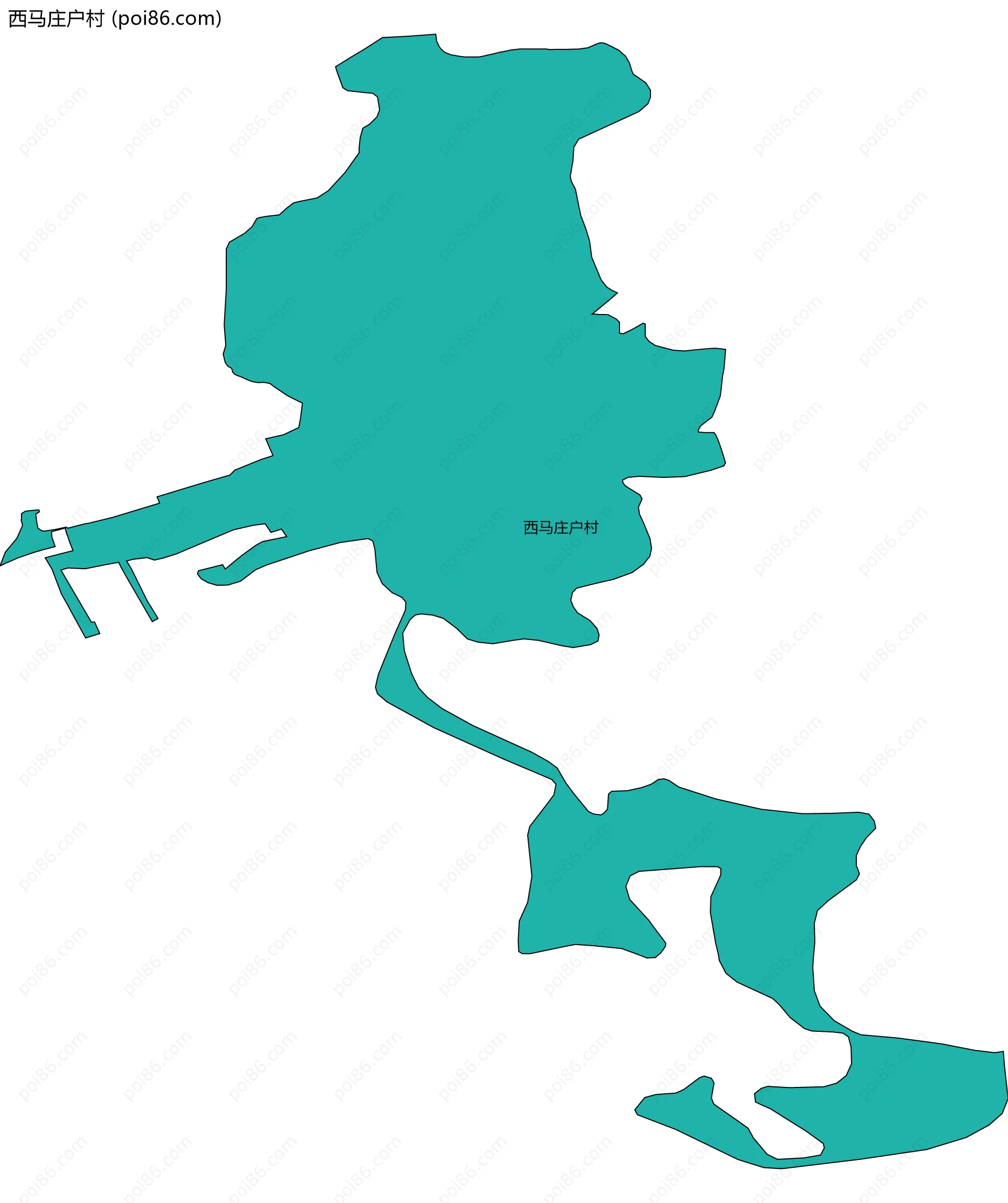 西马庄户村边界地图