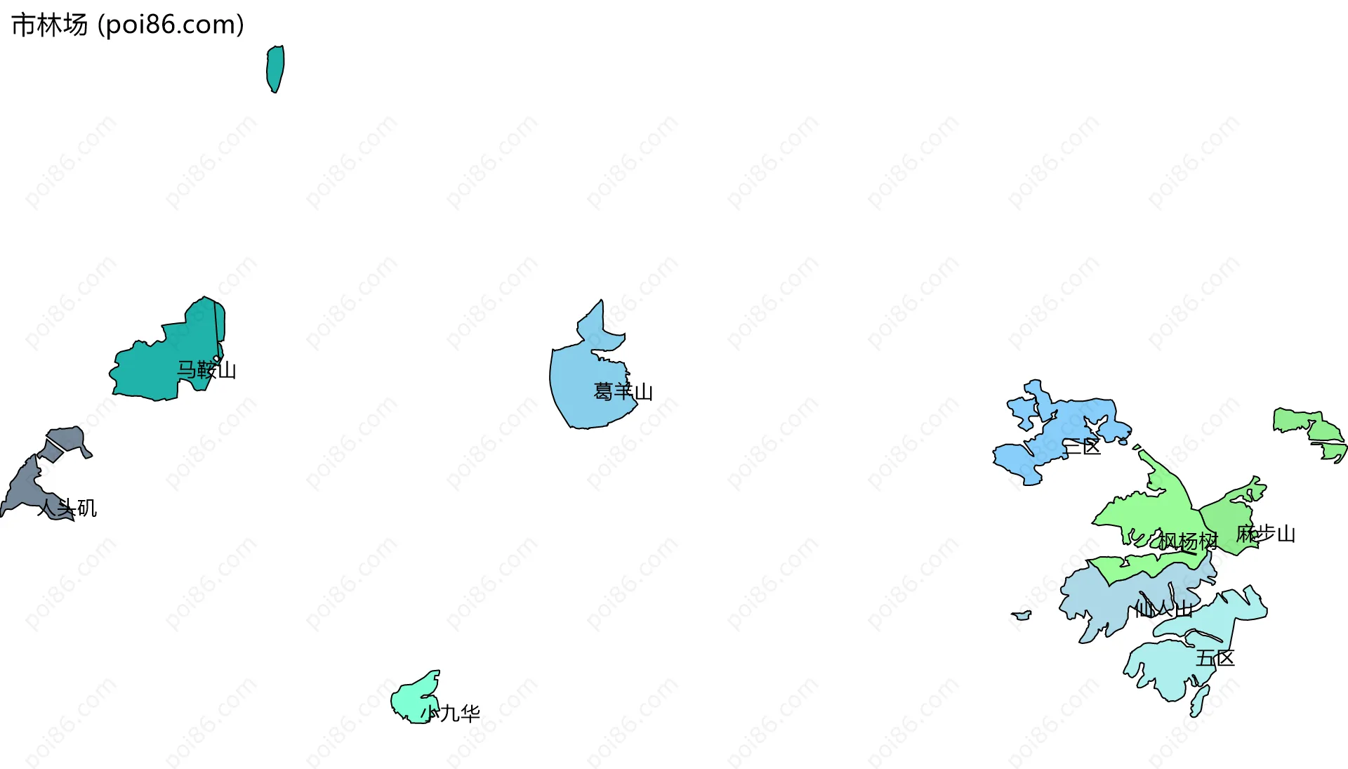 市林场边界地图(五级行政区划)