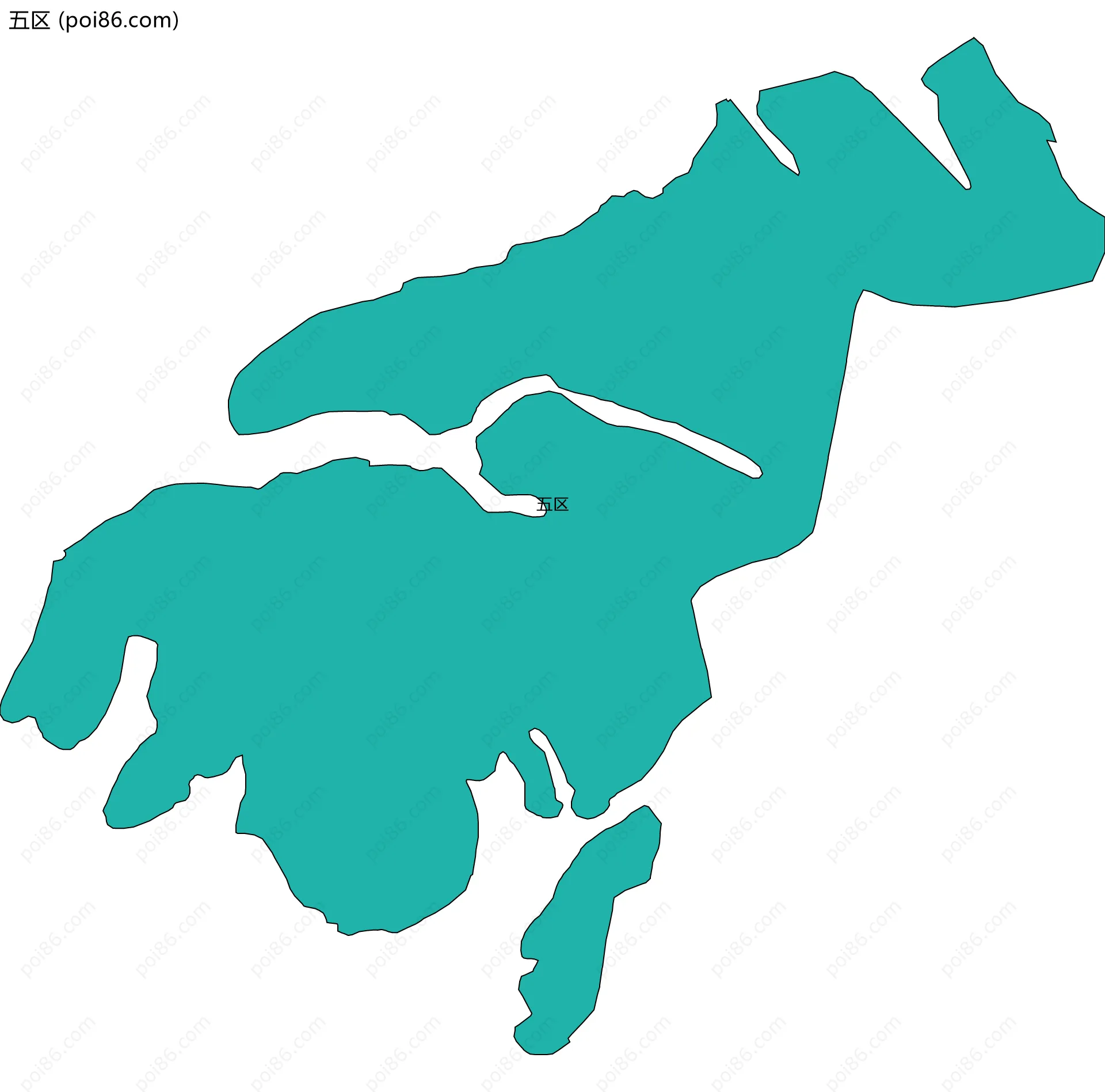 五区边界地图
