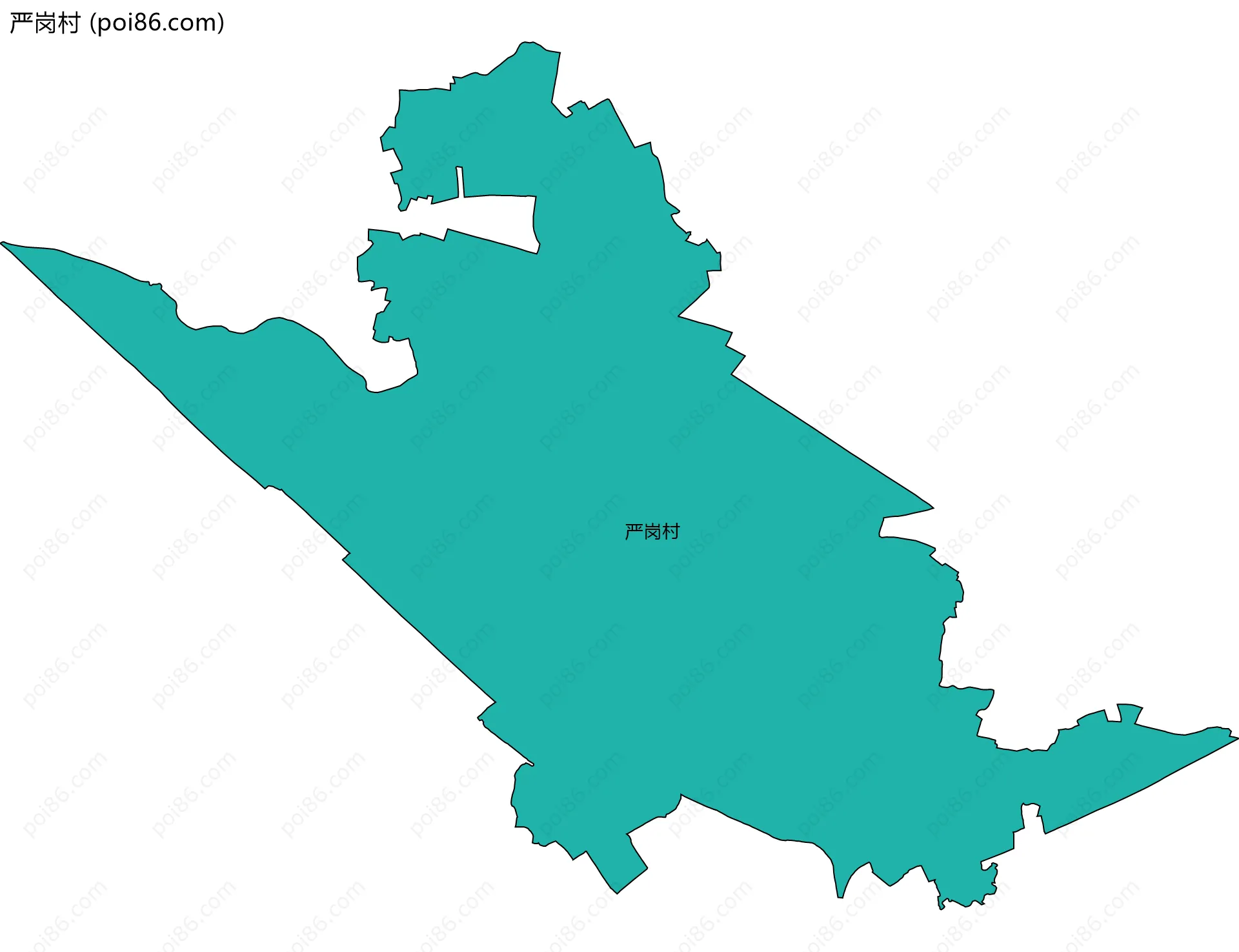严岗村边界地图