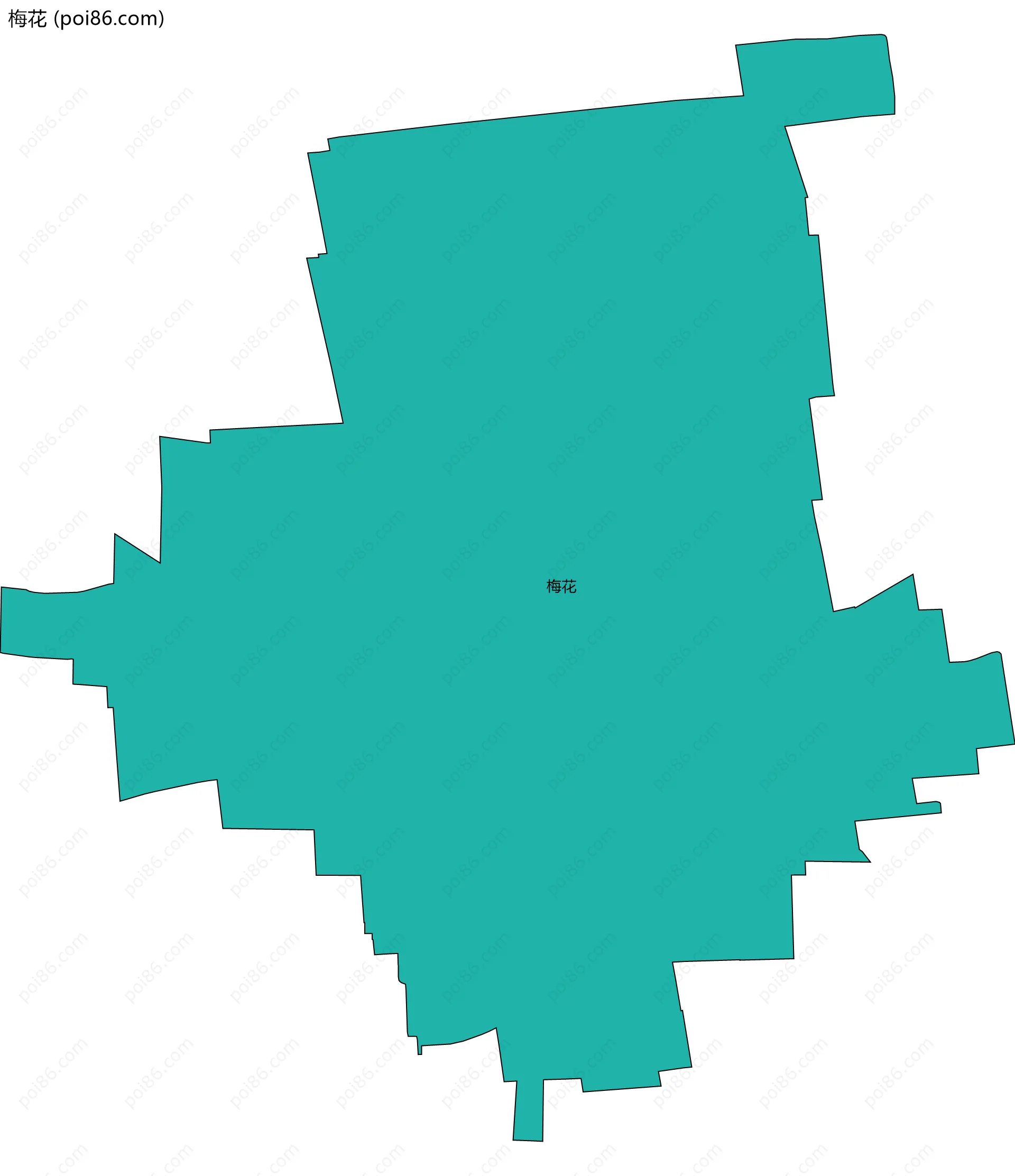 梅花边界地图