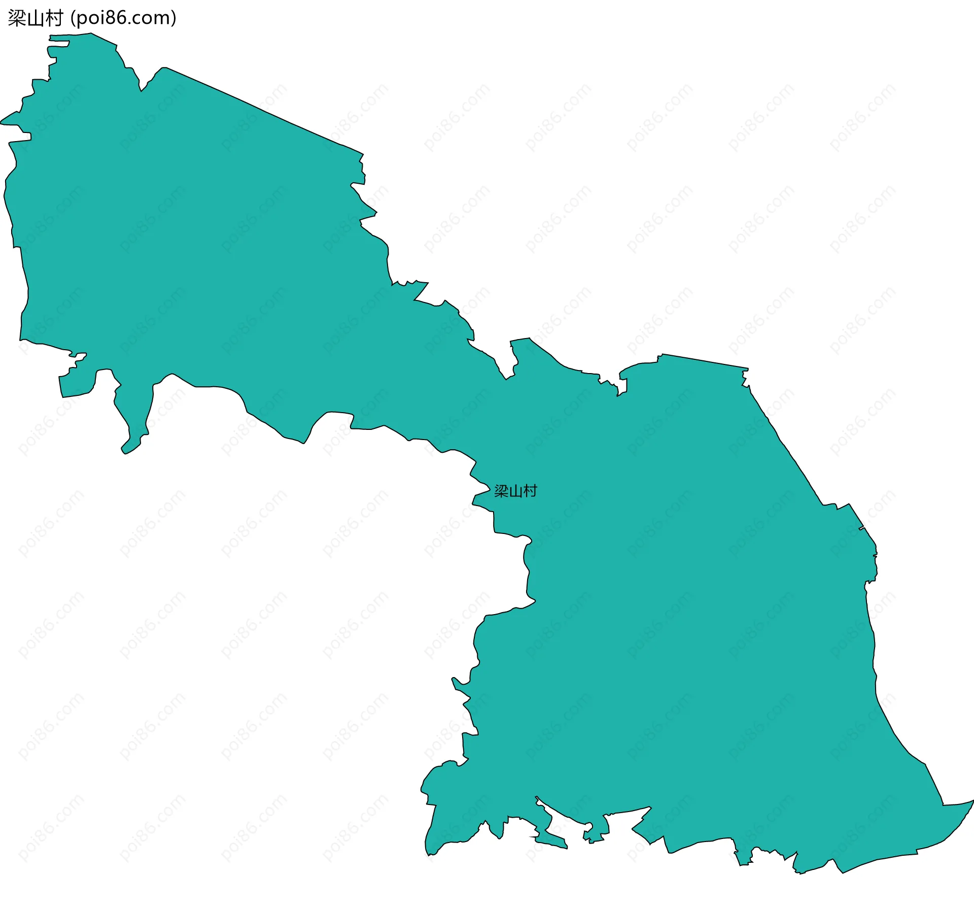 梁山村边界地图