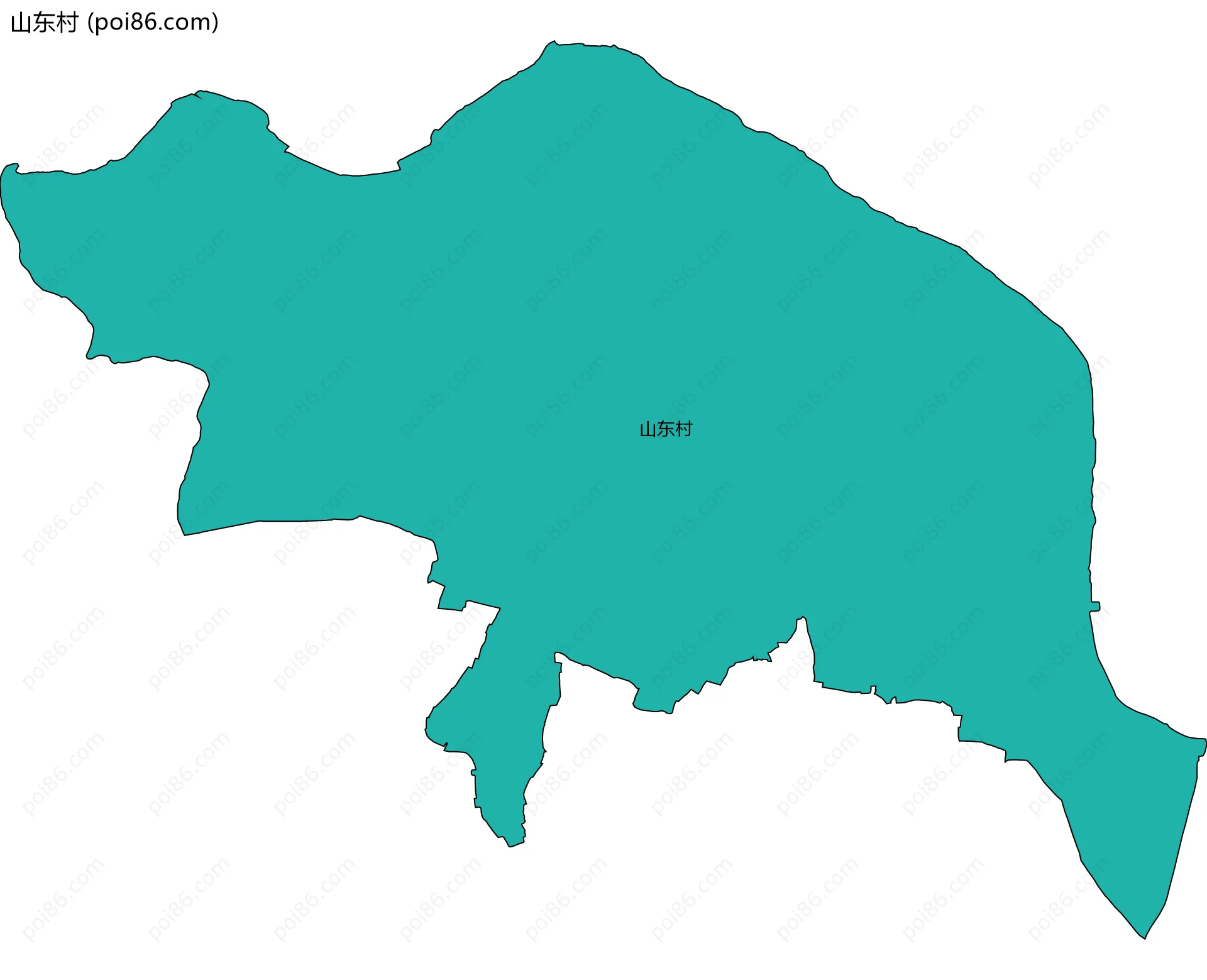 山东村边界地图