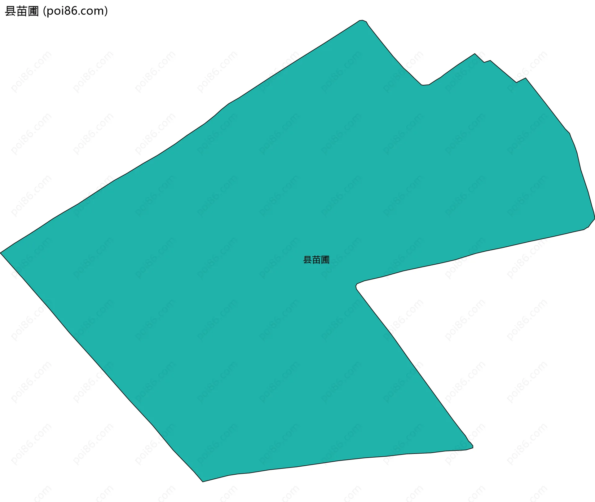 县苗圃边界地图(五级行政区划)