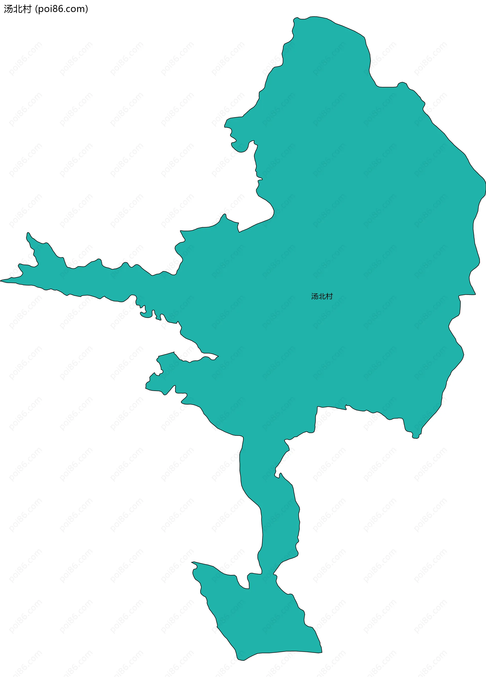 汤北村边界地图