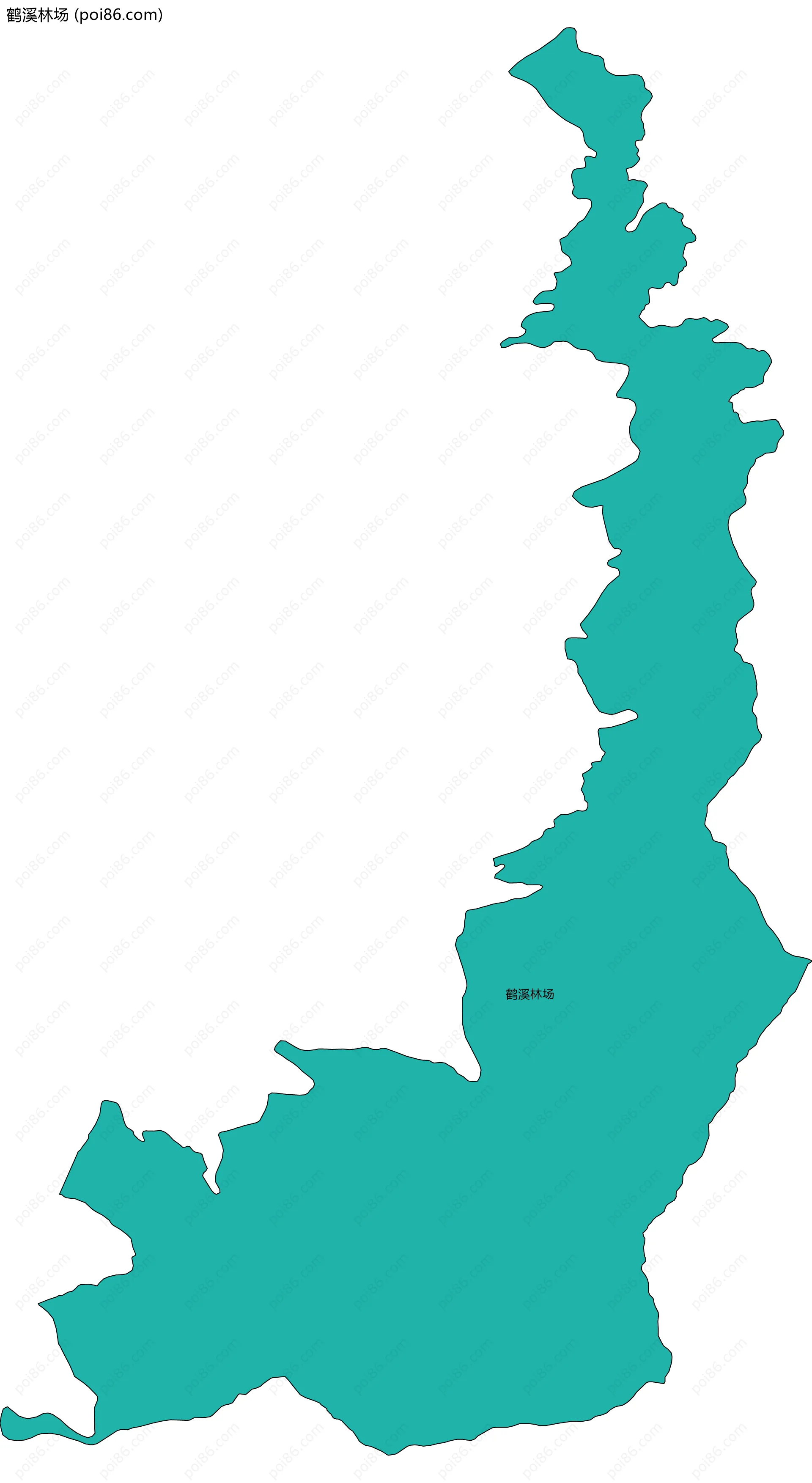 鹤溪林场边界地图(五级行政区划)