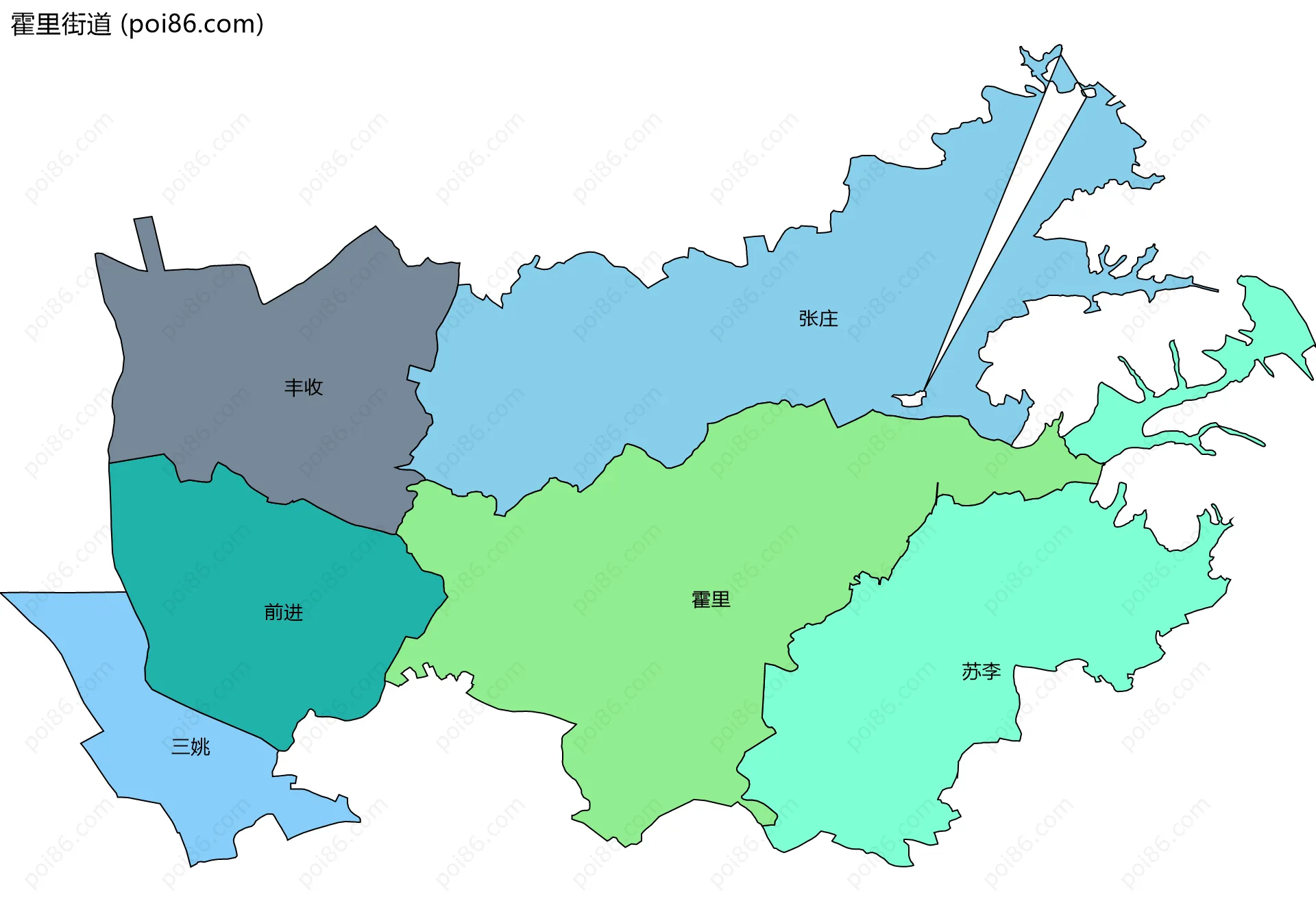 霍里街道边界地图(五级行政区划)
