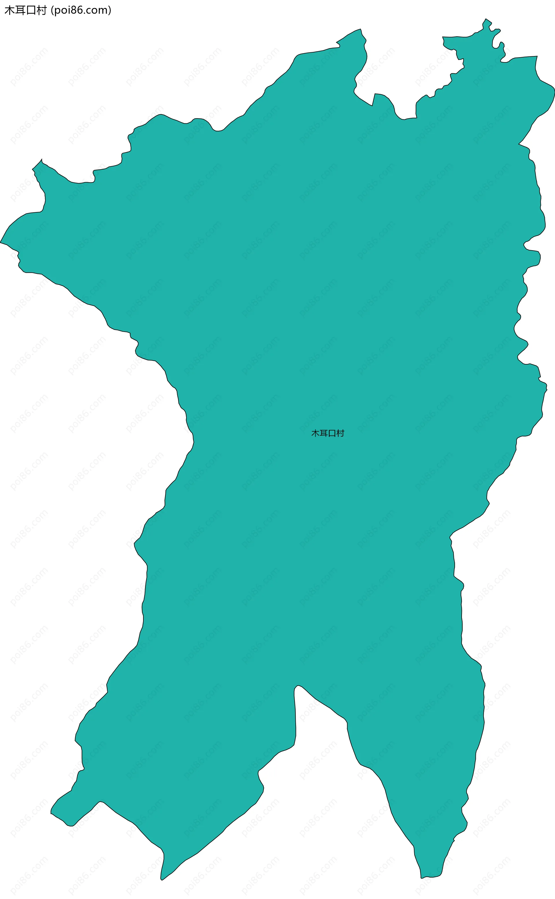 木耳口村边界地图