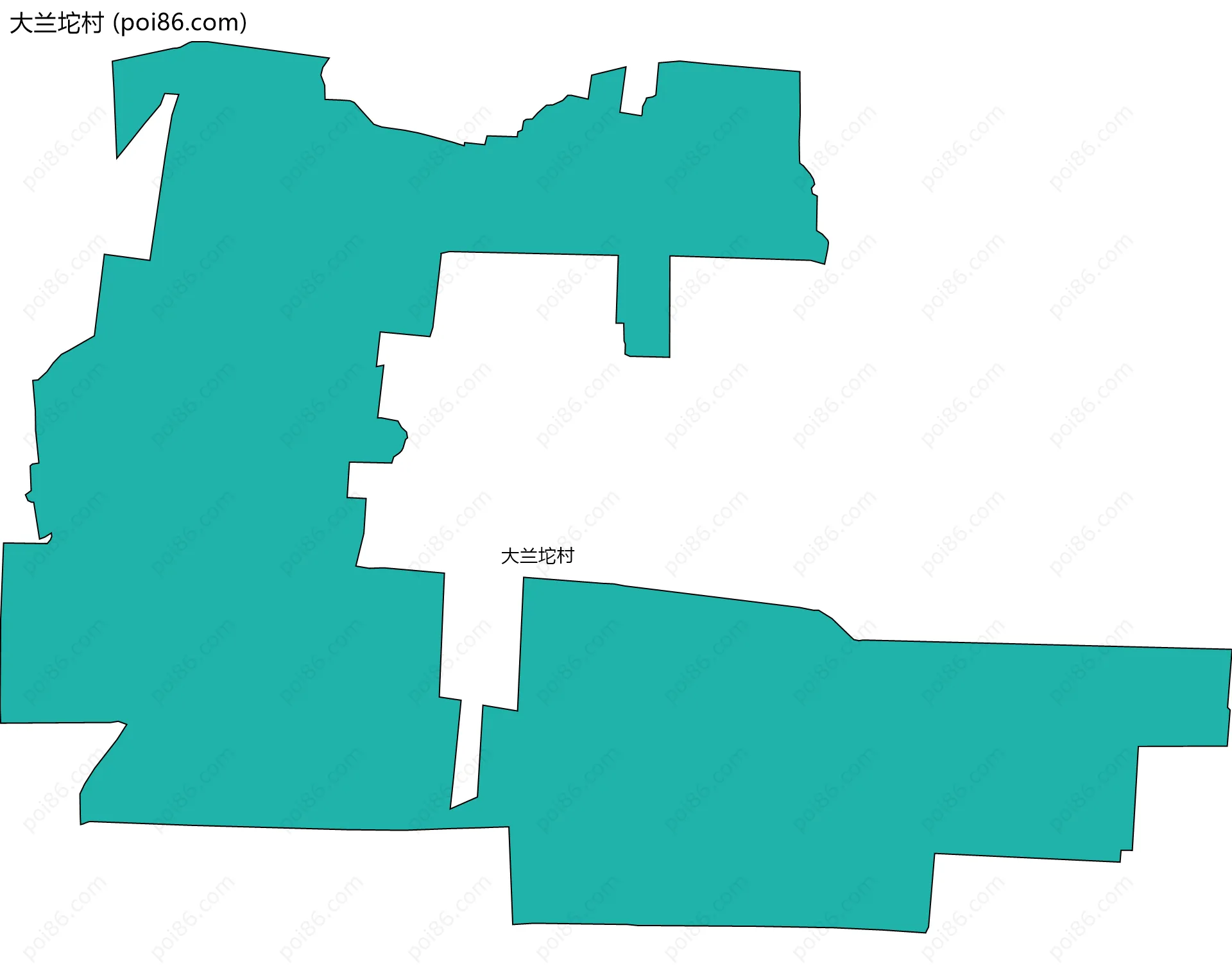 大兰坨村边界地图