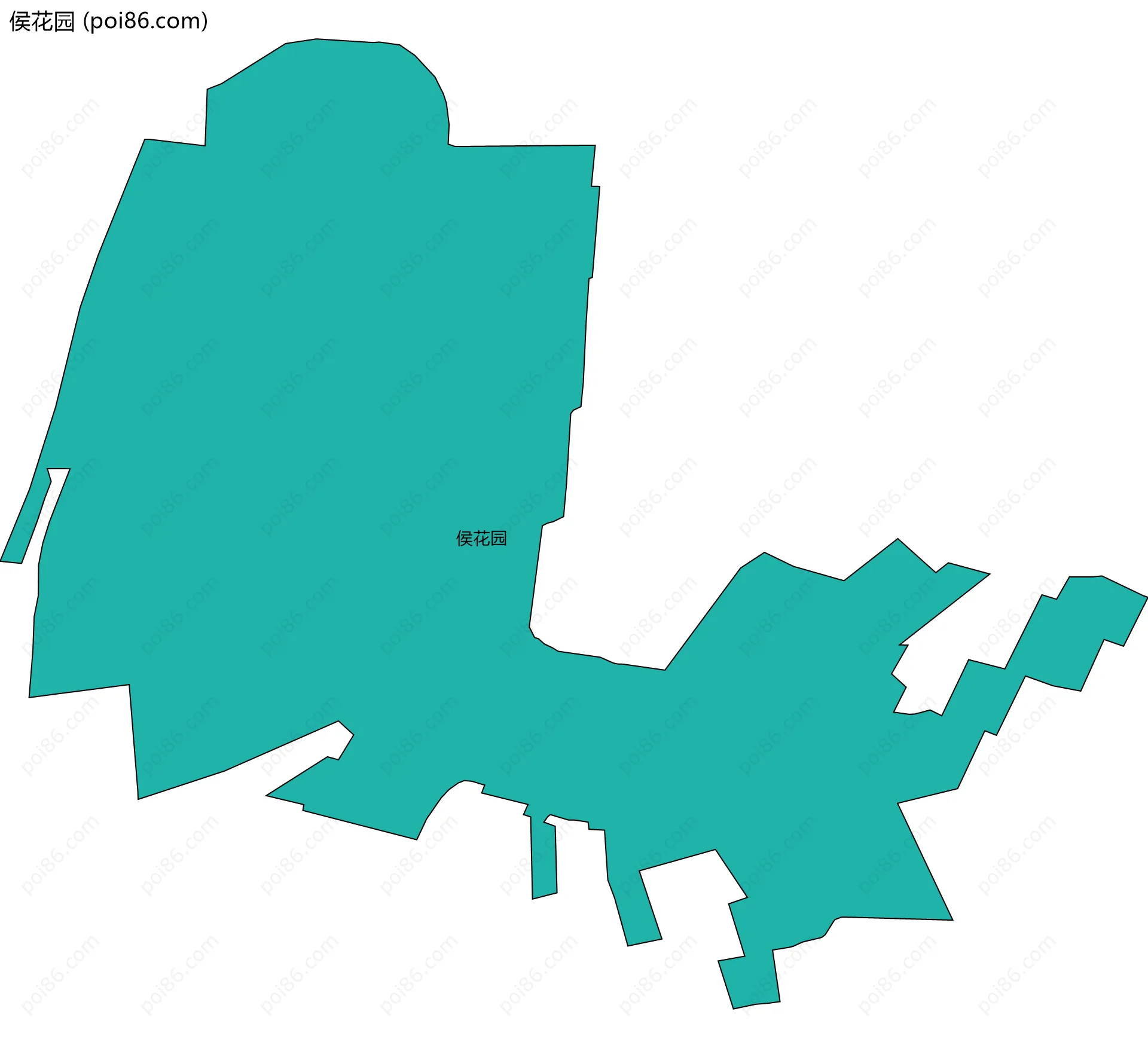 侯花园边界地图