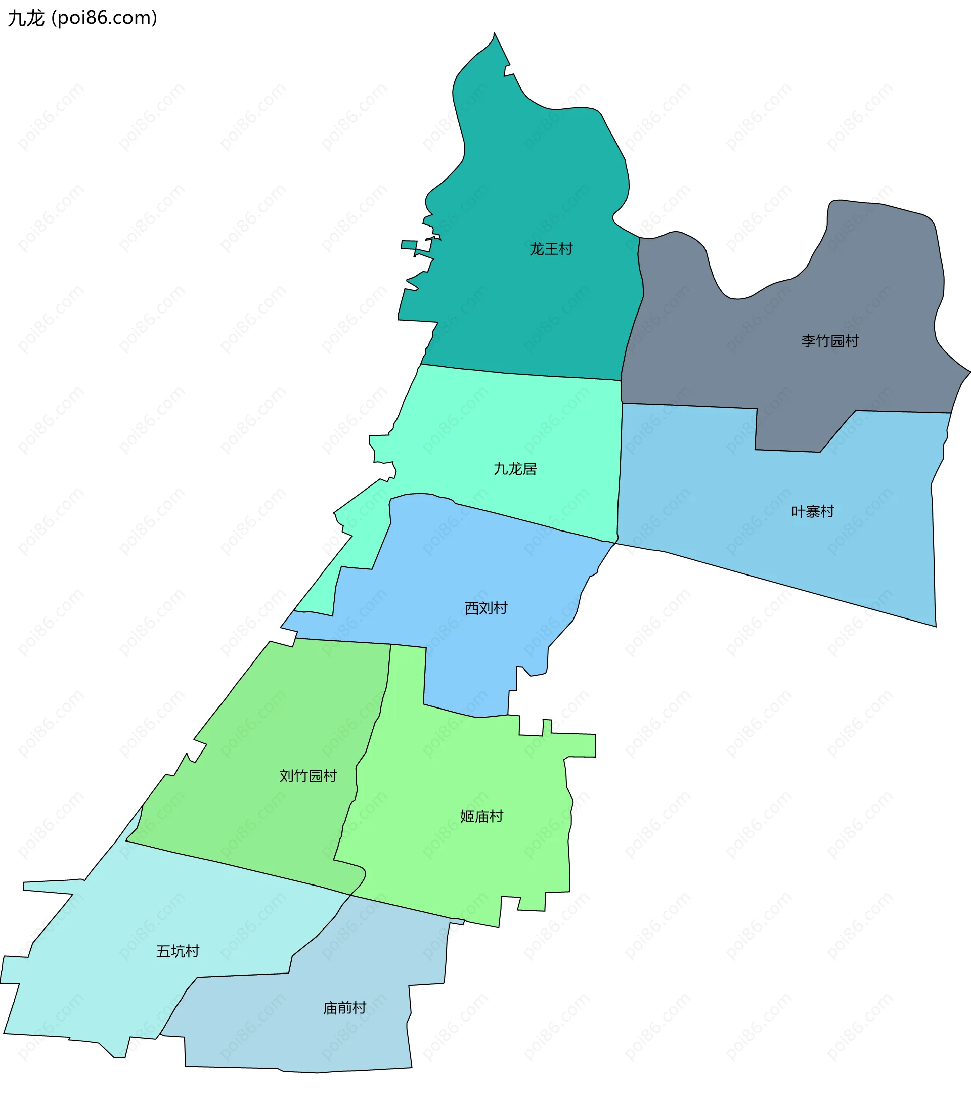 九龙边界地图(五级行政区划)
